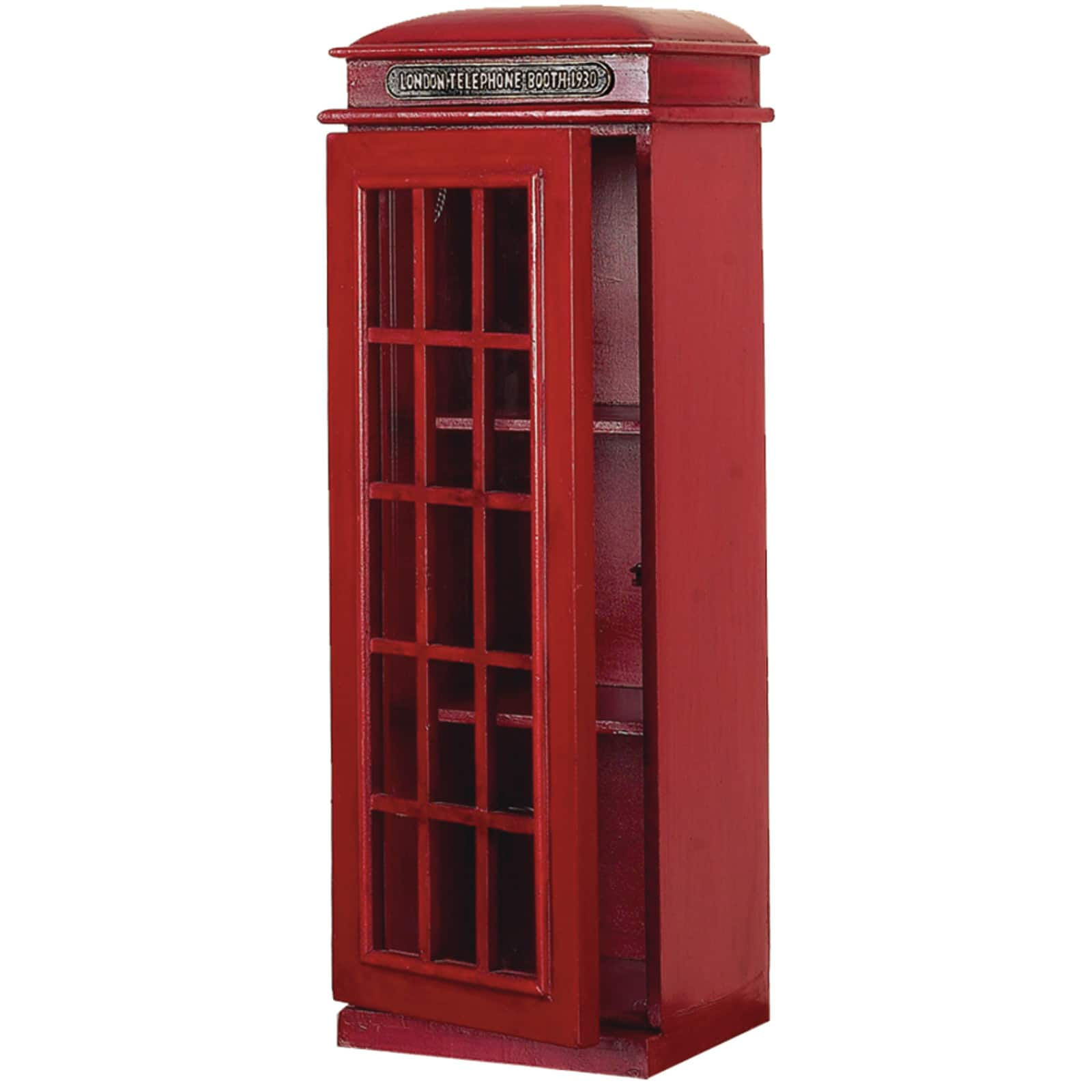 30&#x22; Red Wooden Telephone Booth CD Holder