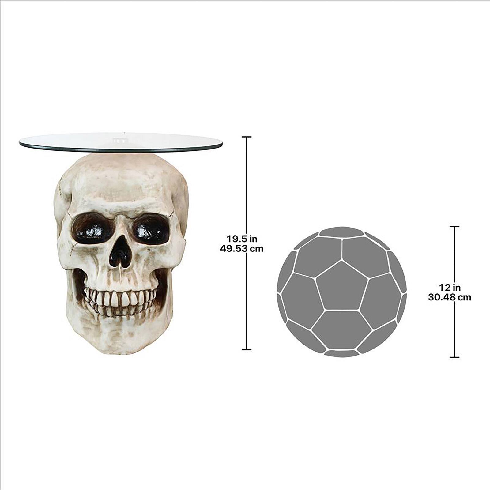 Design Toscano 19.5&#x22; Lost Souls Gothic Skull Glass-Topped Table