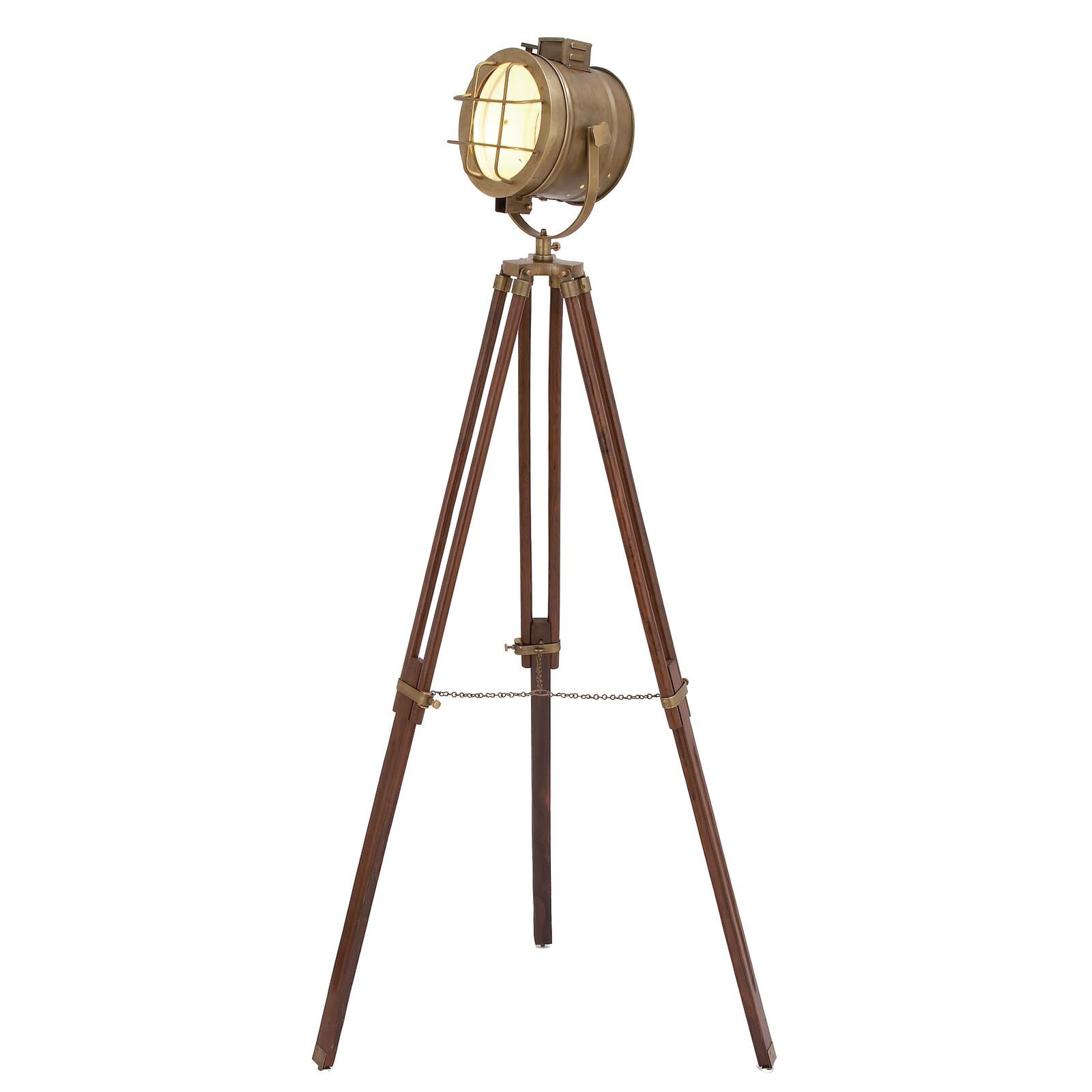 71&#x22; Brown Wood Industrial Floor Lamp