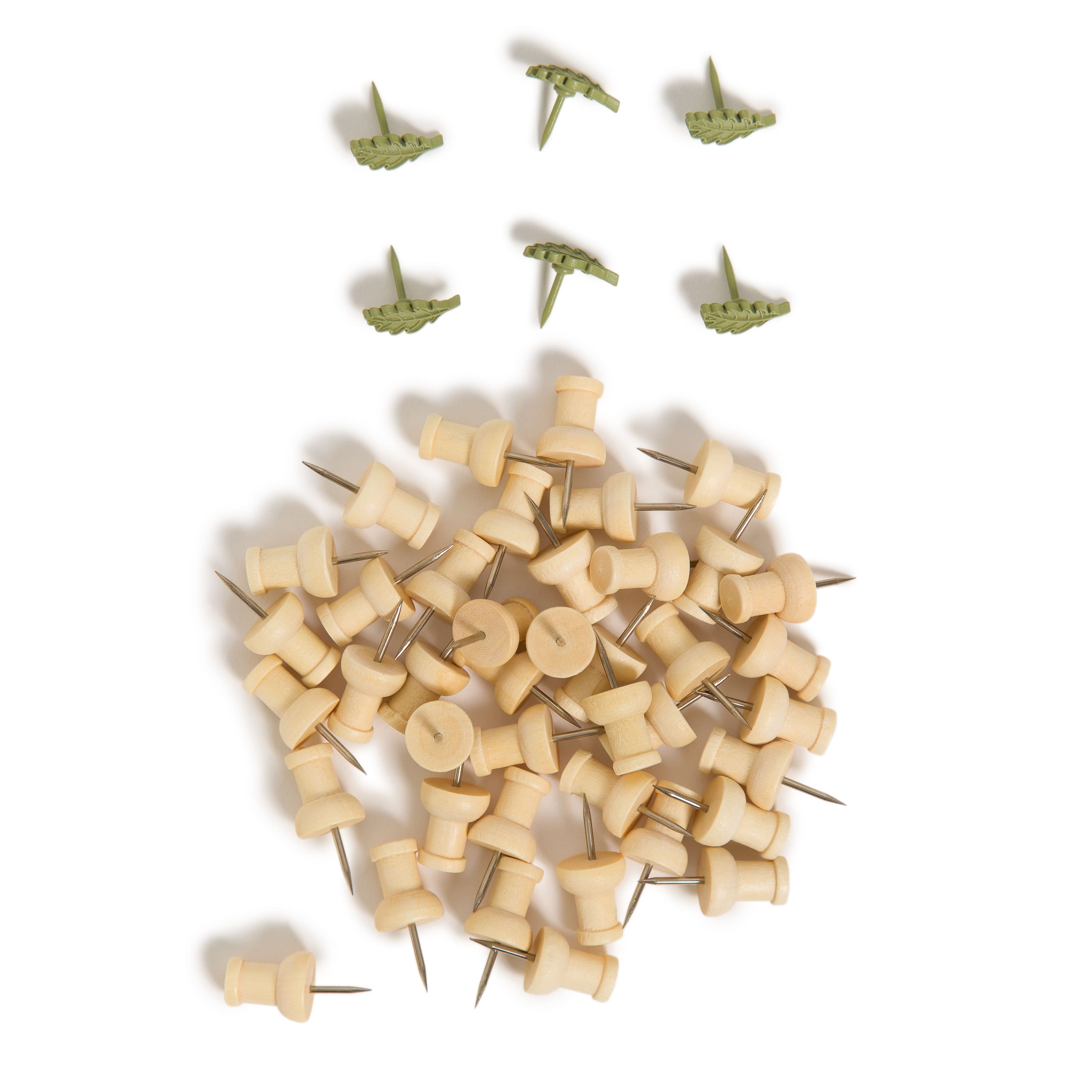 U Brands&#xAE; Wood &#x26; Leaves Push Pins Set