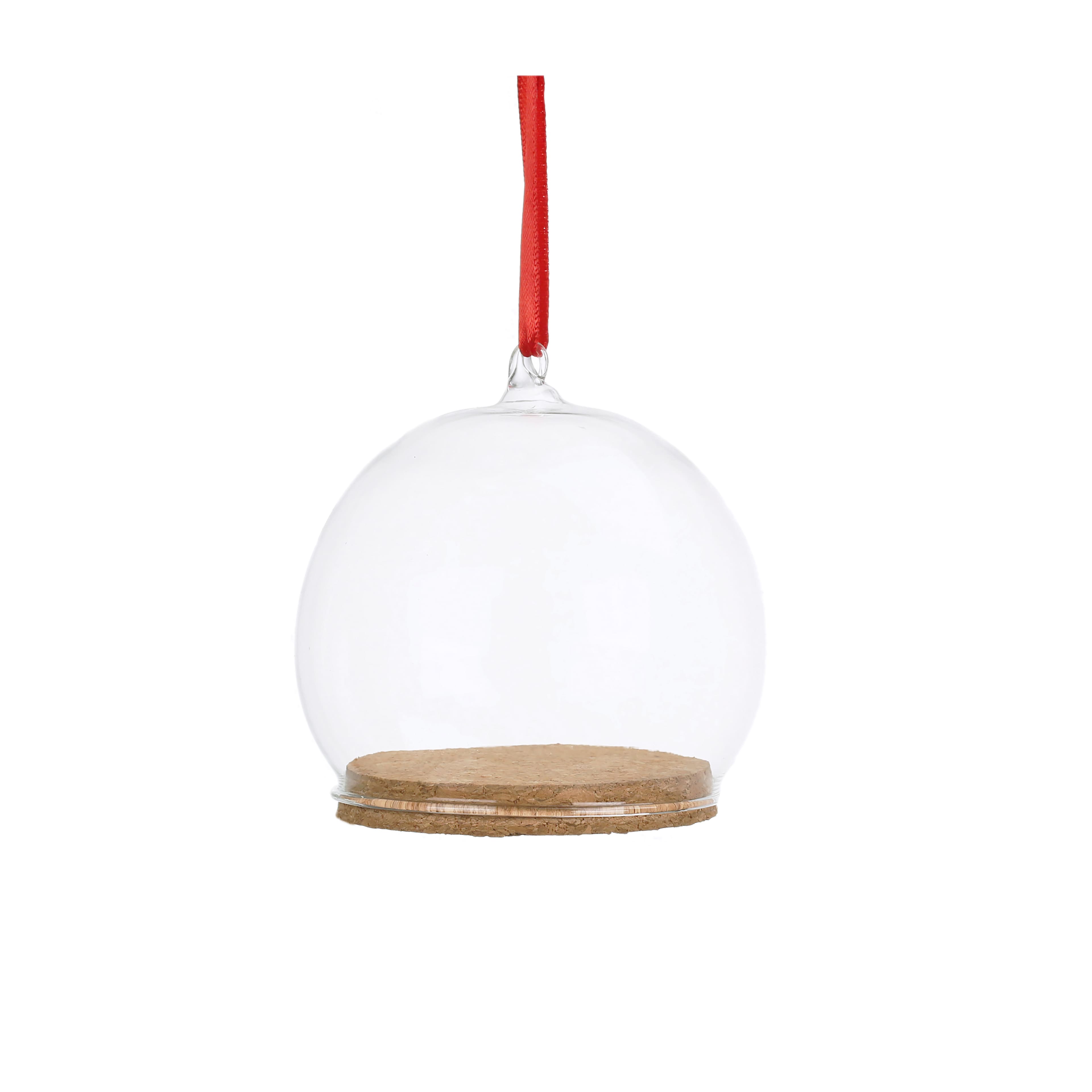 4&#x22; Clear DIY Glass Dome Ornament with Cork by Make Market&#xAE;