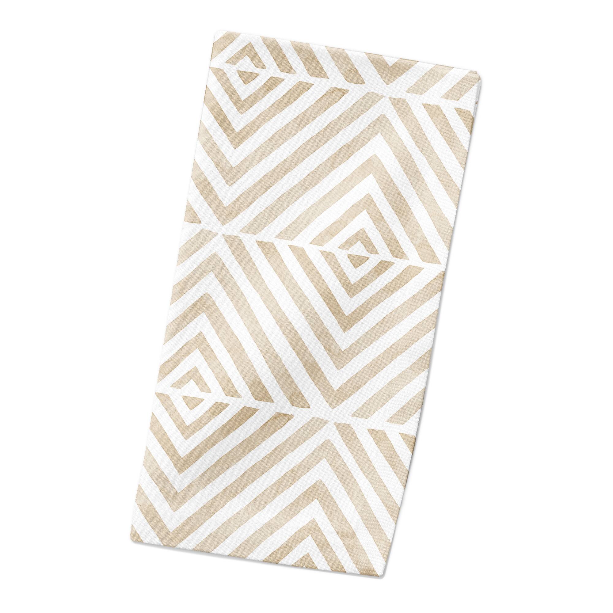 Cream Diamond Pattern Cotton Twill Napkin