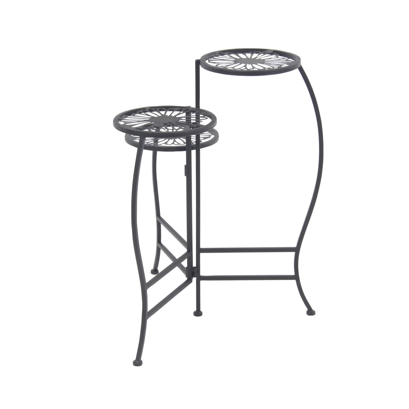 2ft. Black Flower Metal Traditional Plantstand