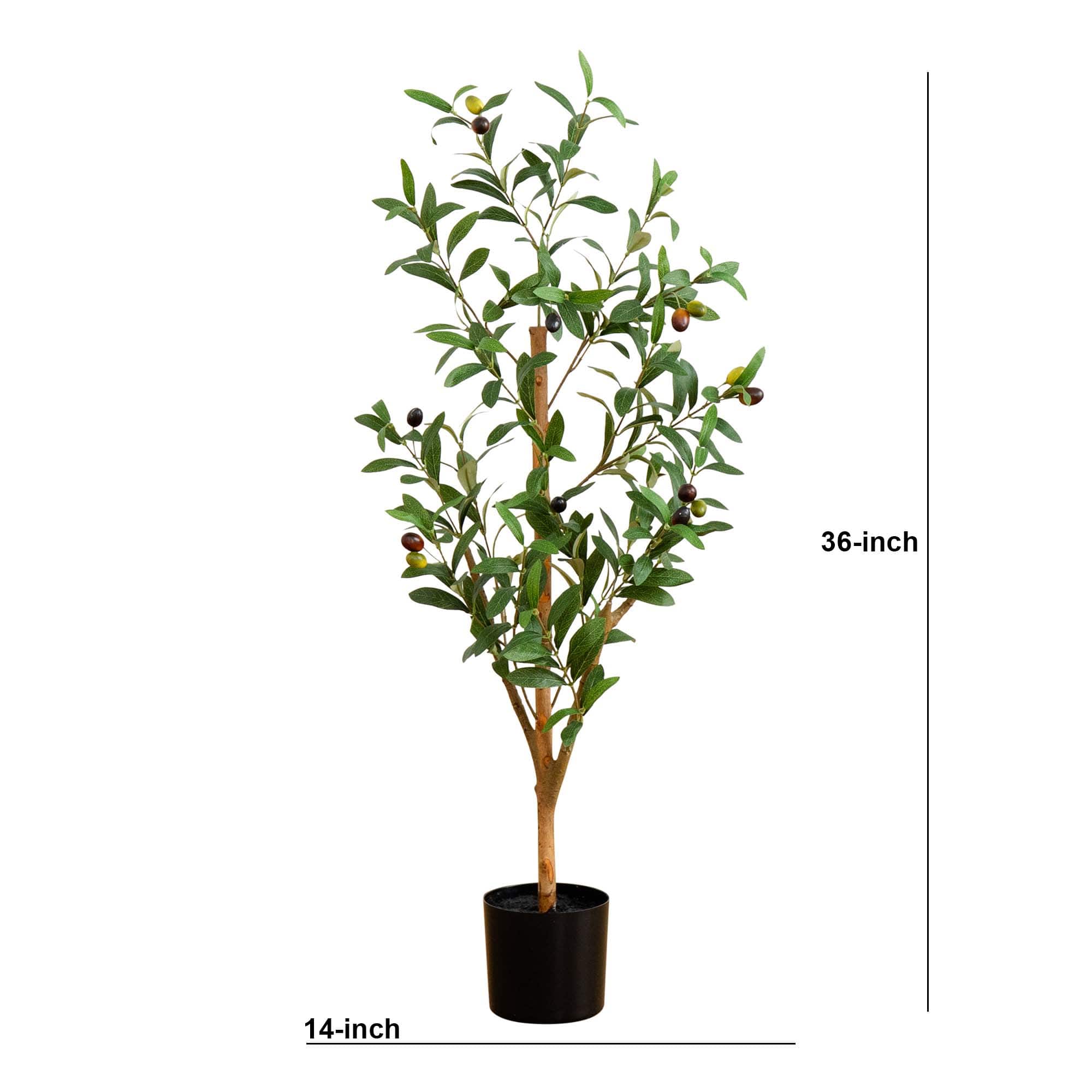 3ft. Potted Artificial Olive Tree with Natural Trunk