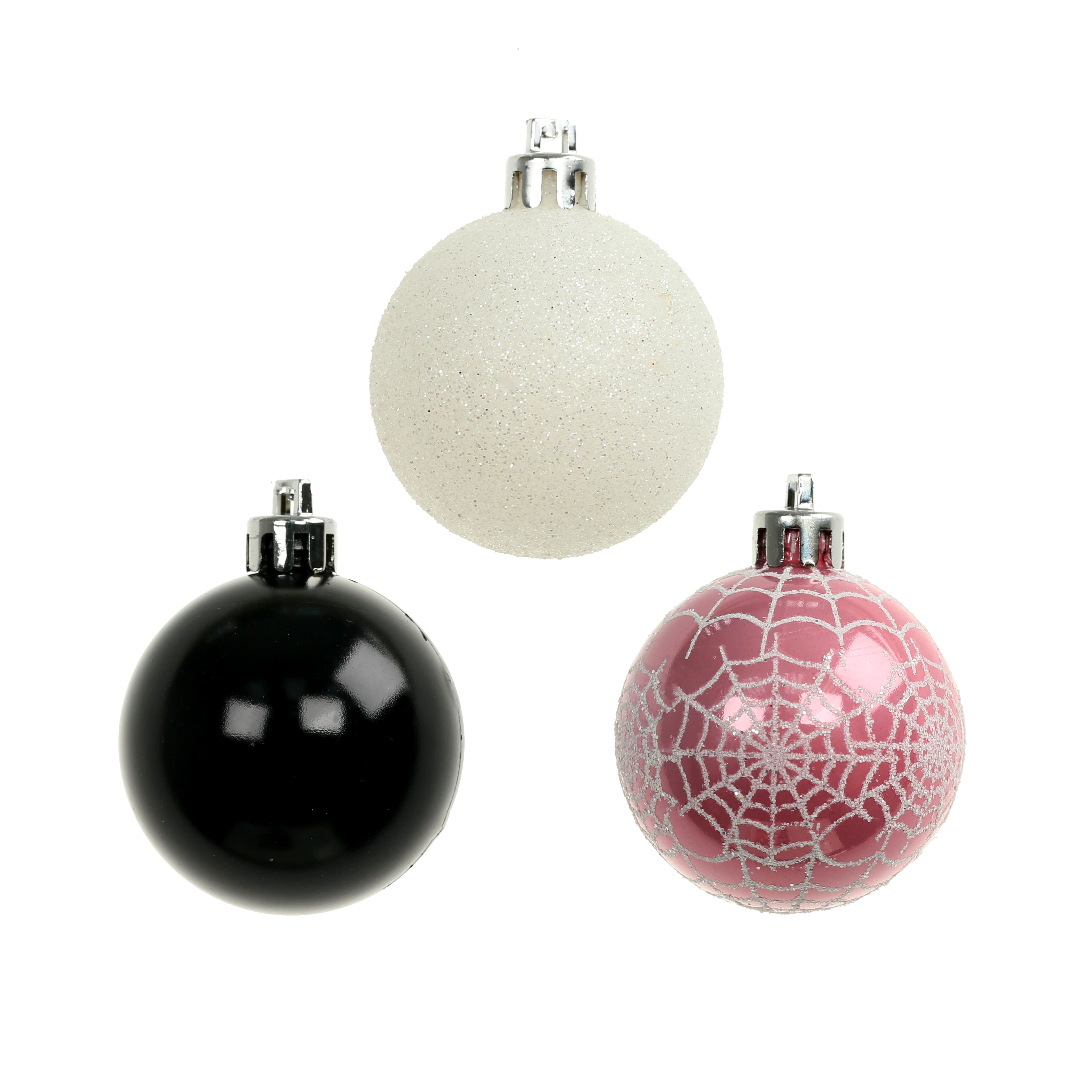 1.75" Pink, Black & White Halloween Ball Ornaments, 6ct. by Ashland®