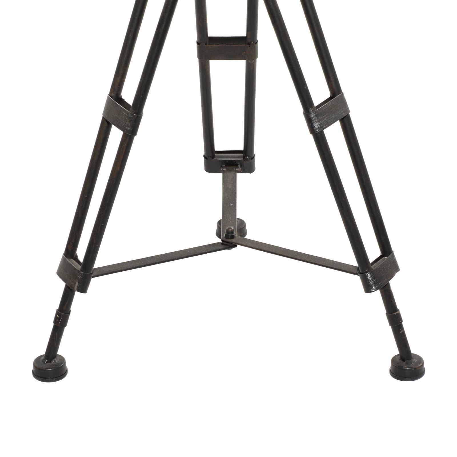 Black Glass & Metal Eclectic Accent Table