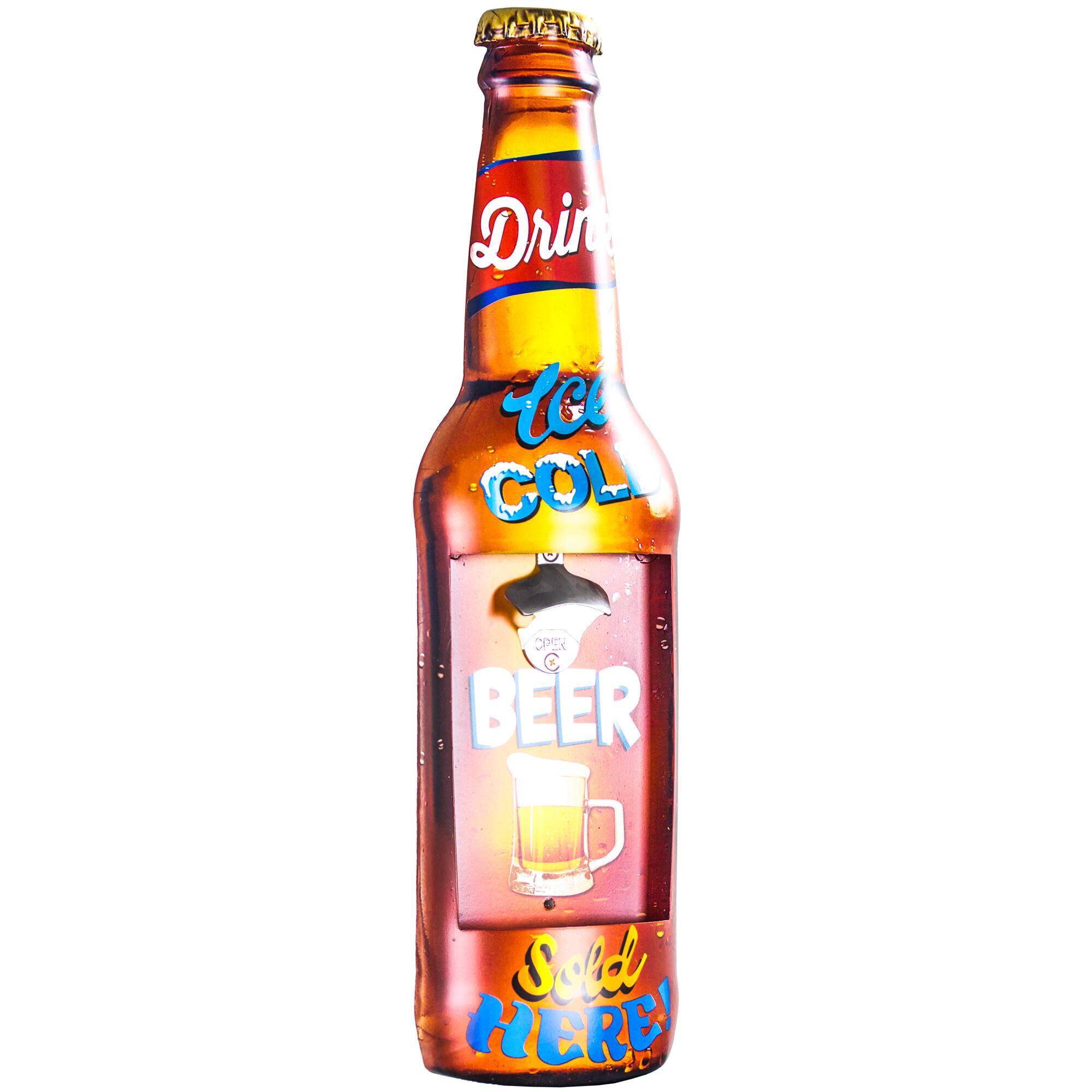 American Art Décor™ Drink Ice Cold Beer Sold Here Bottle Opener Wall Décor