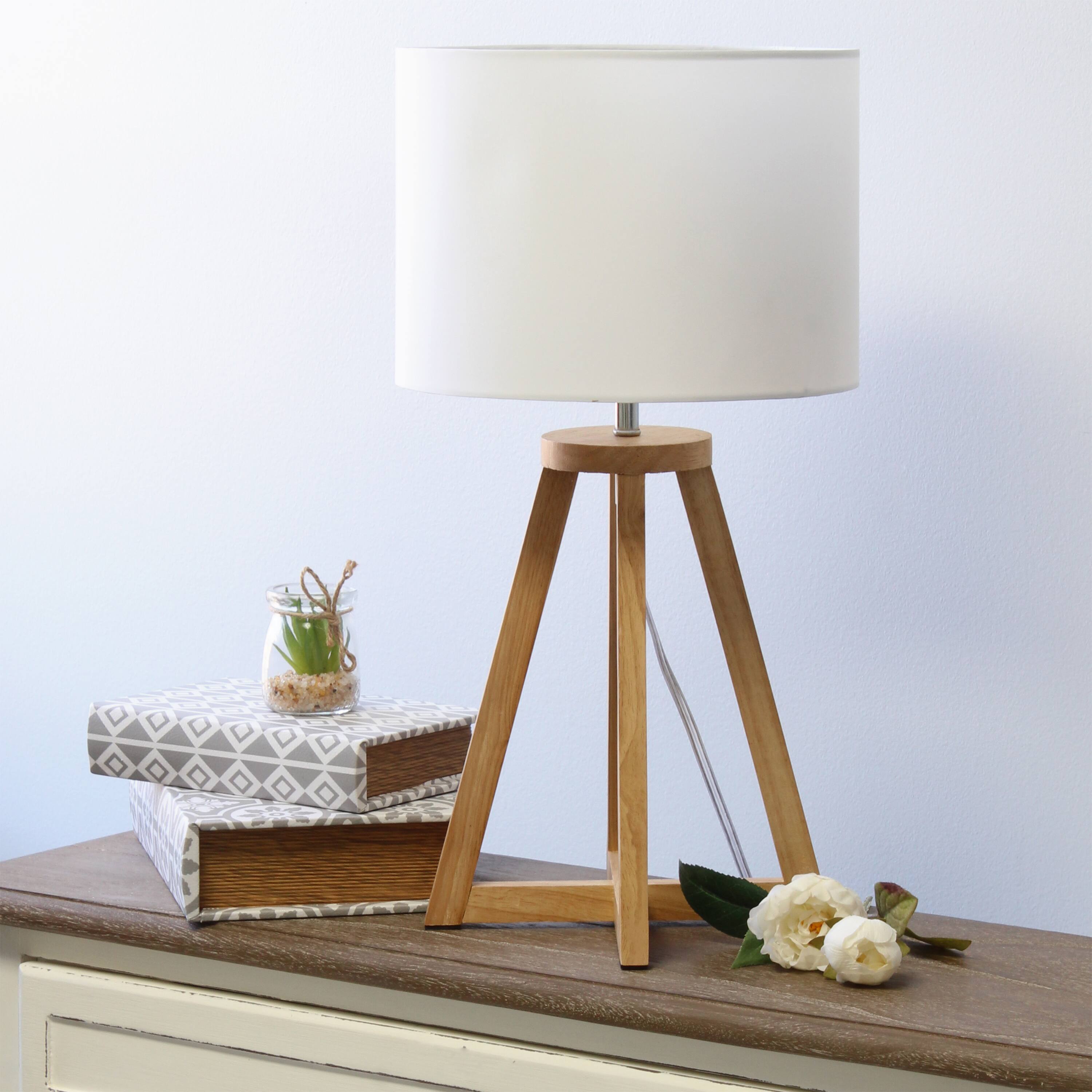 Simple Designs 19&#x22; Interlocked Triangular Table Lamp with White Shade