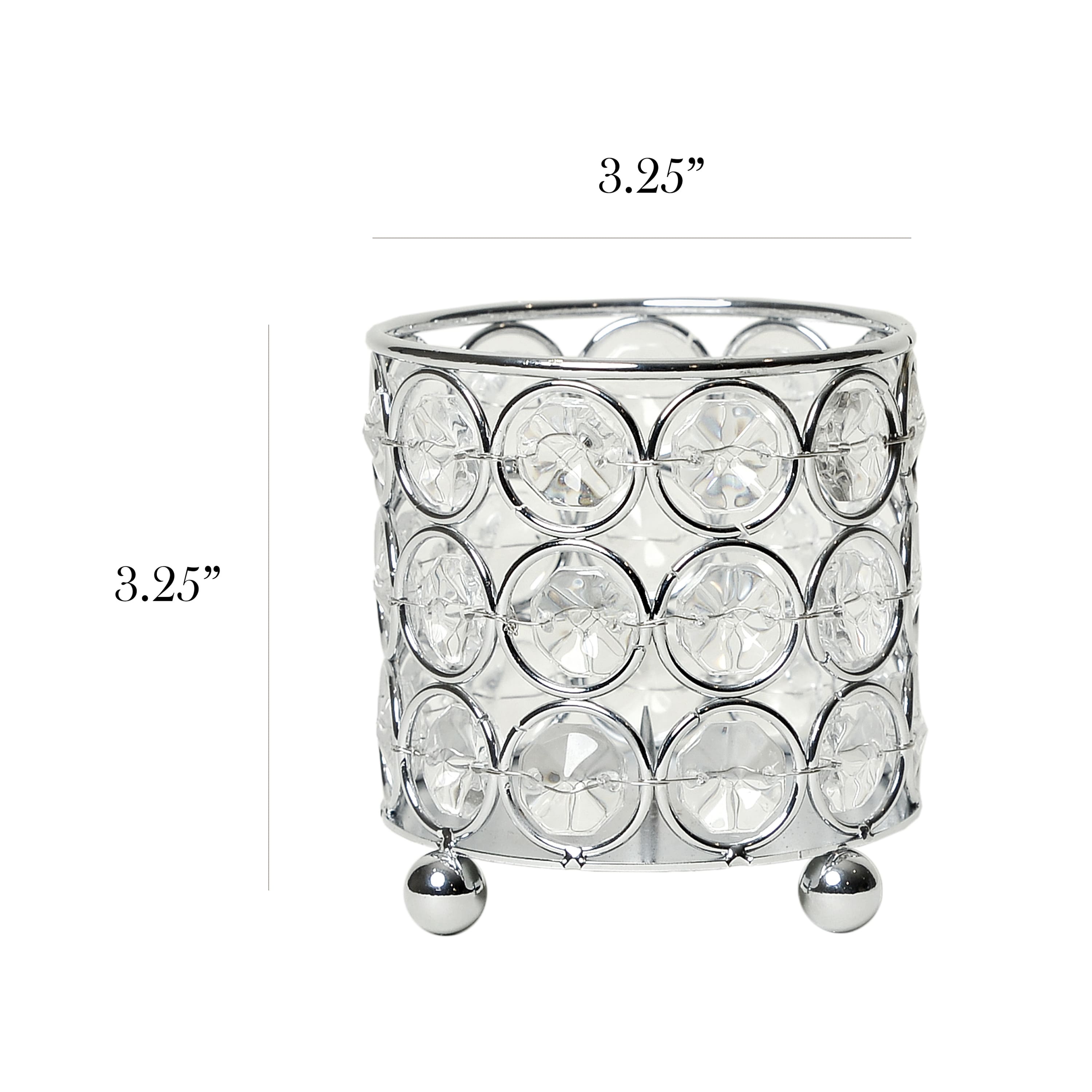 Elegant Designs&#x2122; Chrome Crystal Decorative Candle Holder