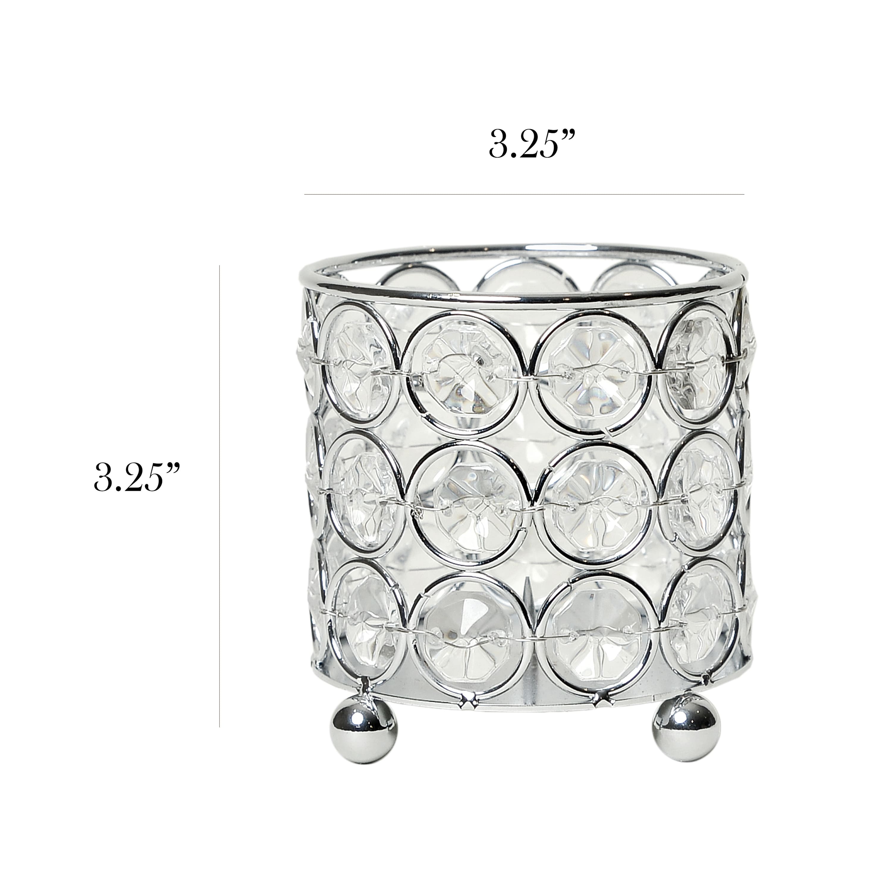 Elegant Designs™ Chrome Crystal Decorative Candle Holder