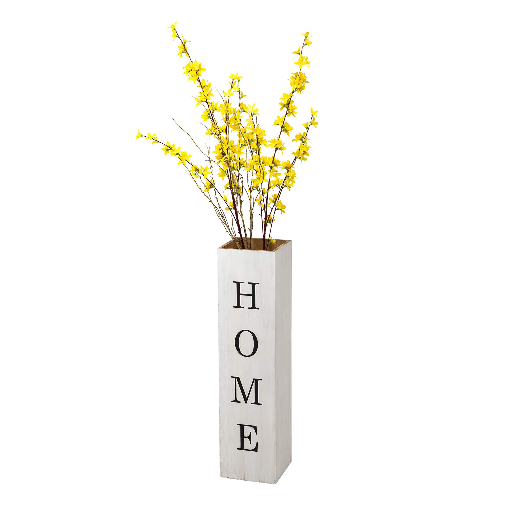 Glitzhome&#xAE; 30&#x22; Double Sided Whitewashed Wooden Porch Vase