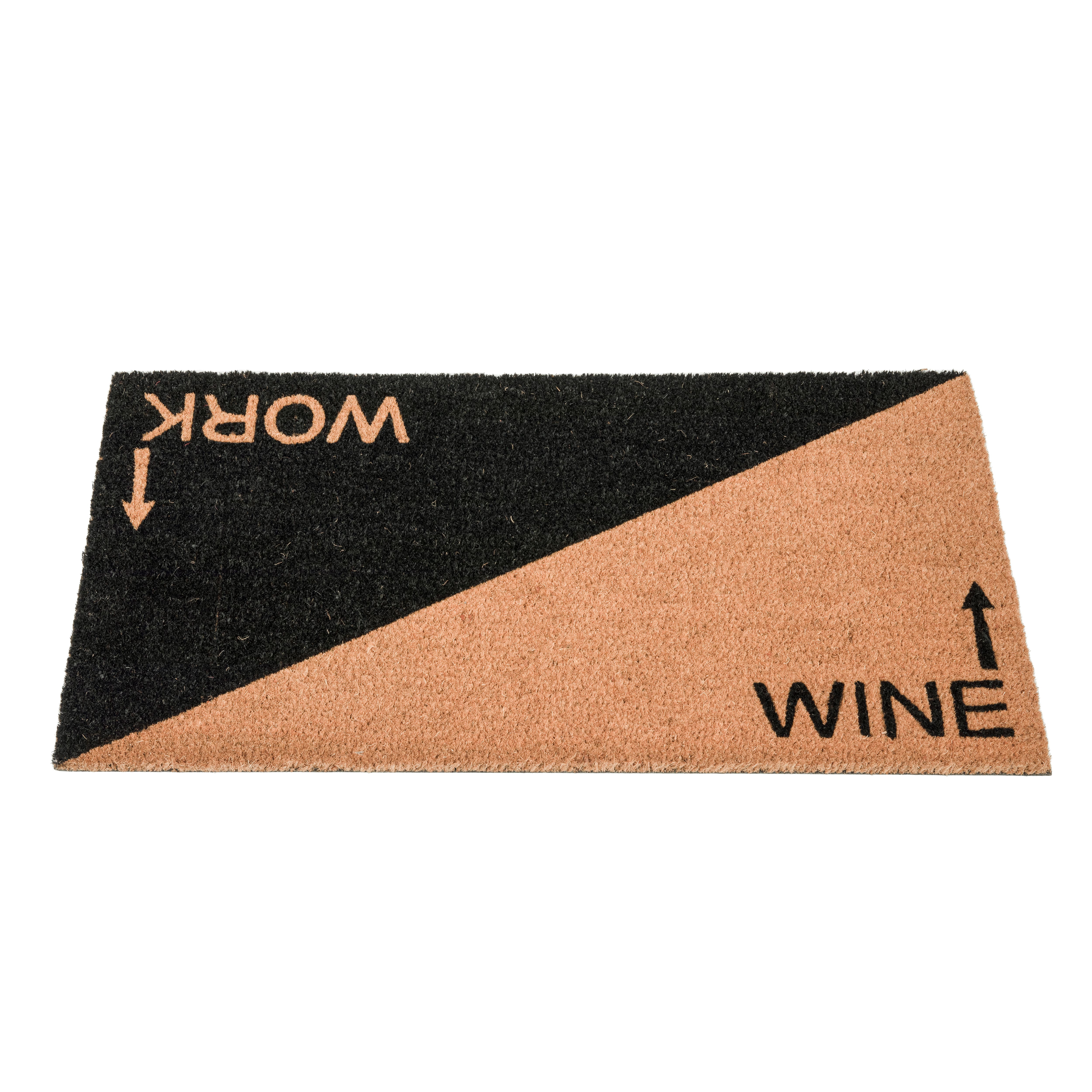 Hello Honey® Natural & Black Work & Wine Coir Doormat
