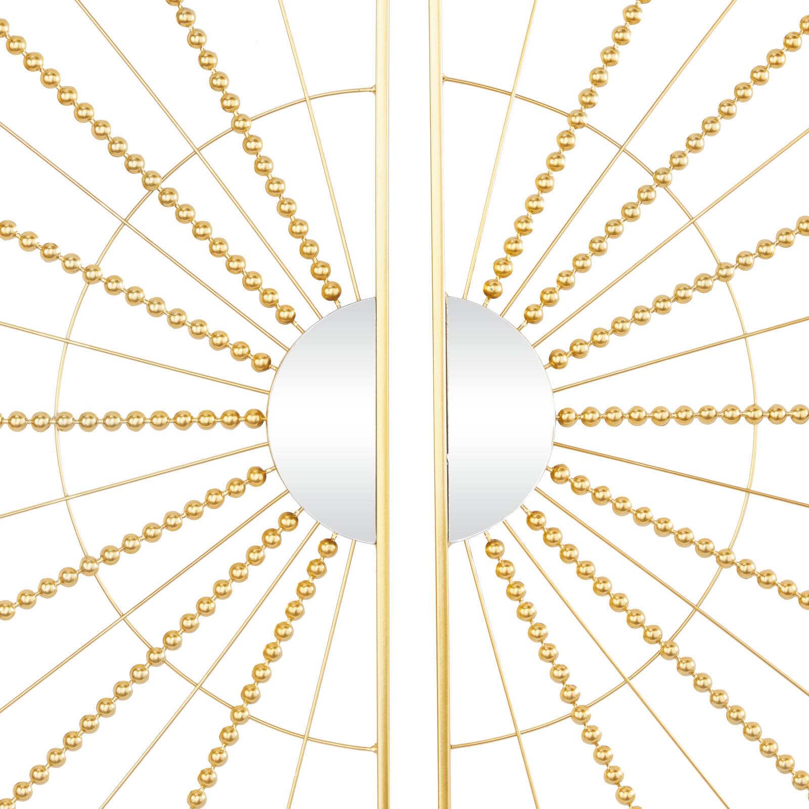 CosmoLiving by Cosmopolitan Gold Metal Half Moon Mirror Geometric Wall Decor with Gold Frame Set of 2 16&#x22;, 32&#x22;