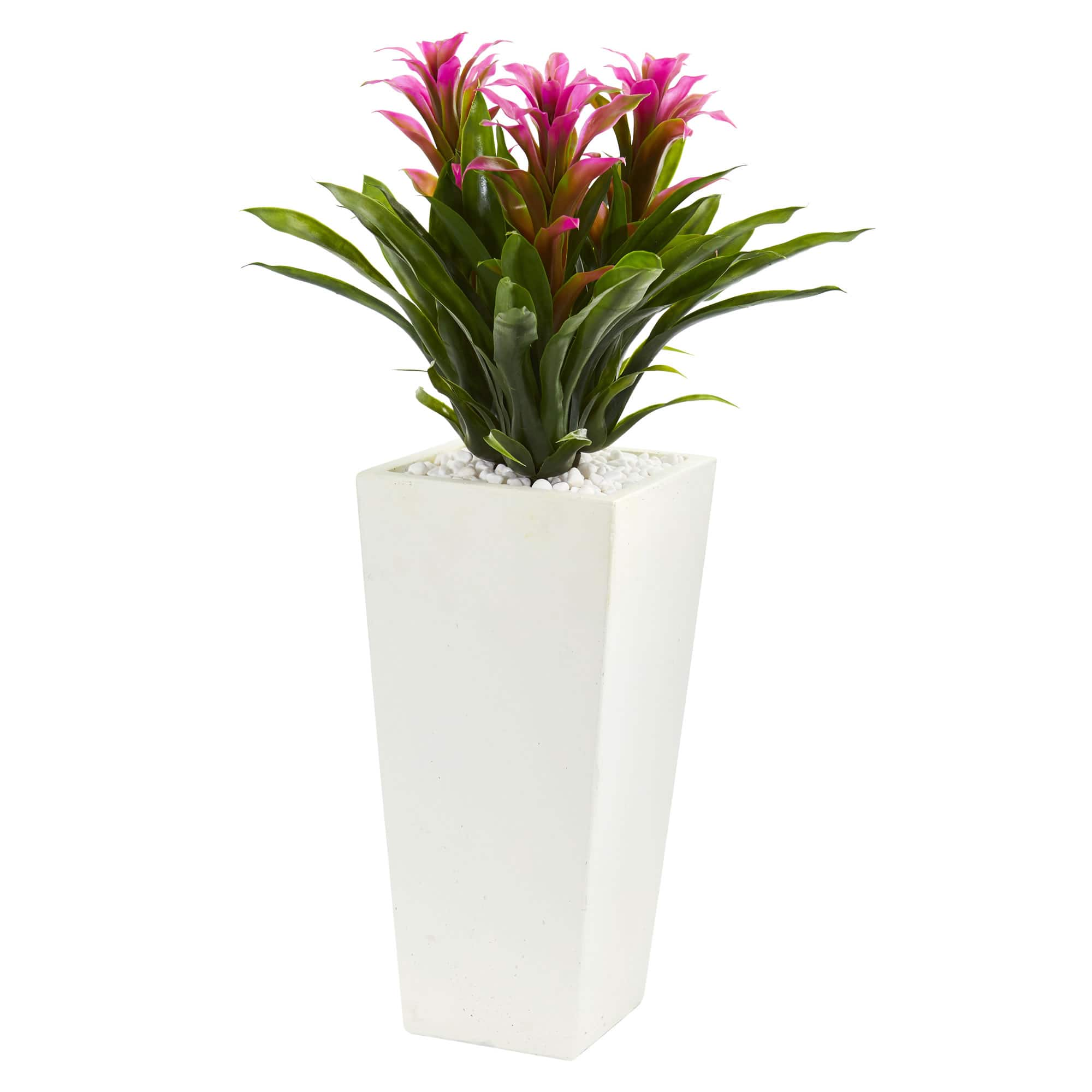 2ft. Triple Bromeliad Plant in White Tower Planter