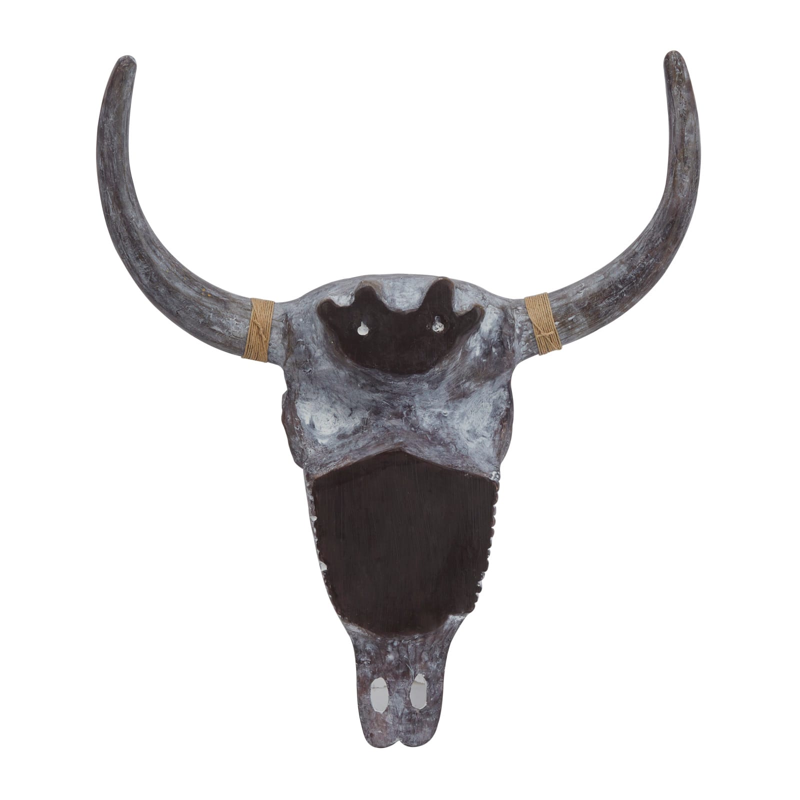 Grey Resin Bohemian Skull Wall Decor 5&#x22; x 20&#x22; x 23&#x22;