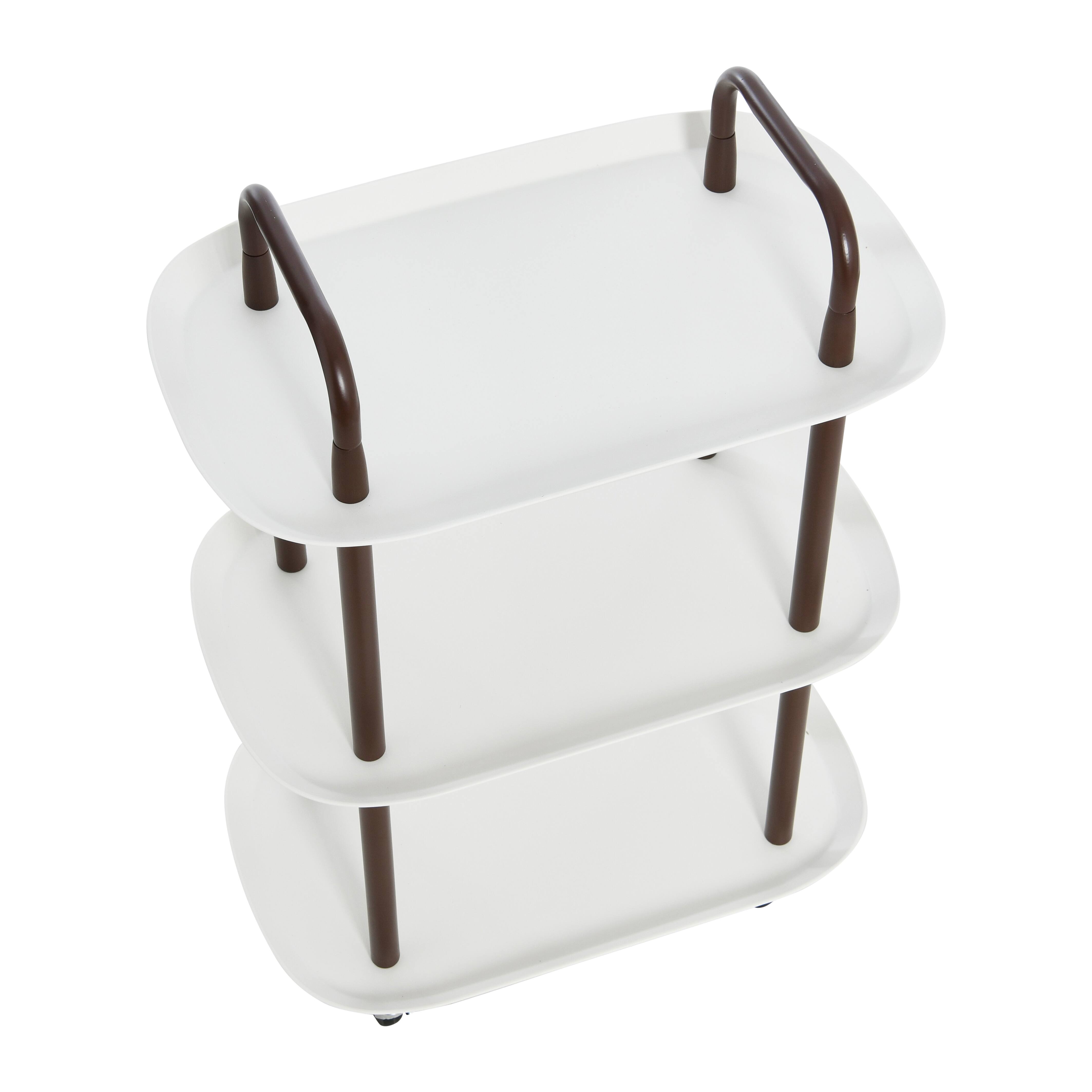Hello Honey® Main + Mesa™ 3-Tier Modern Plastic and Metal Trolley