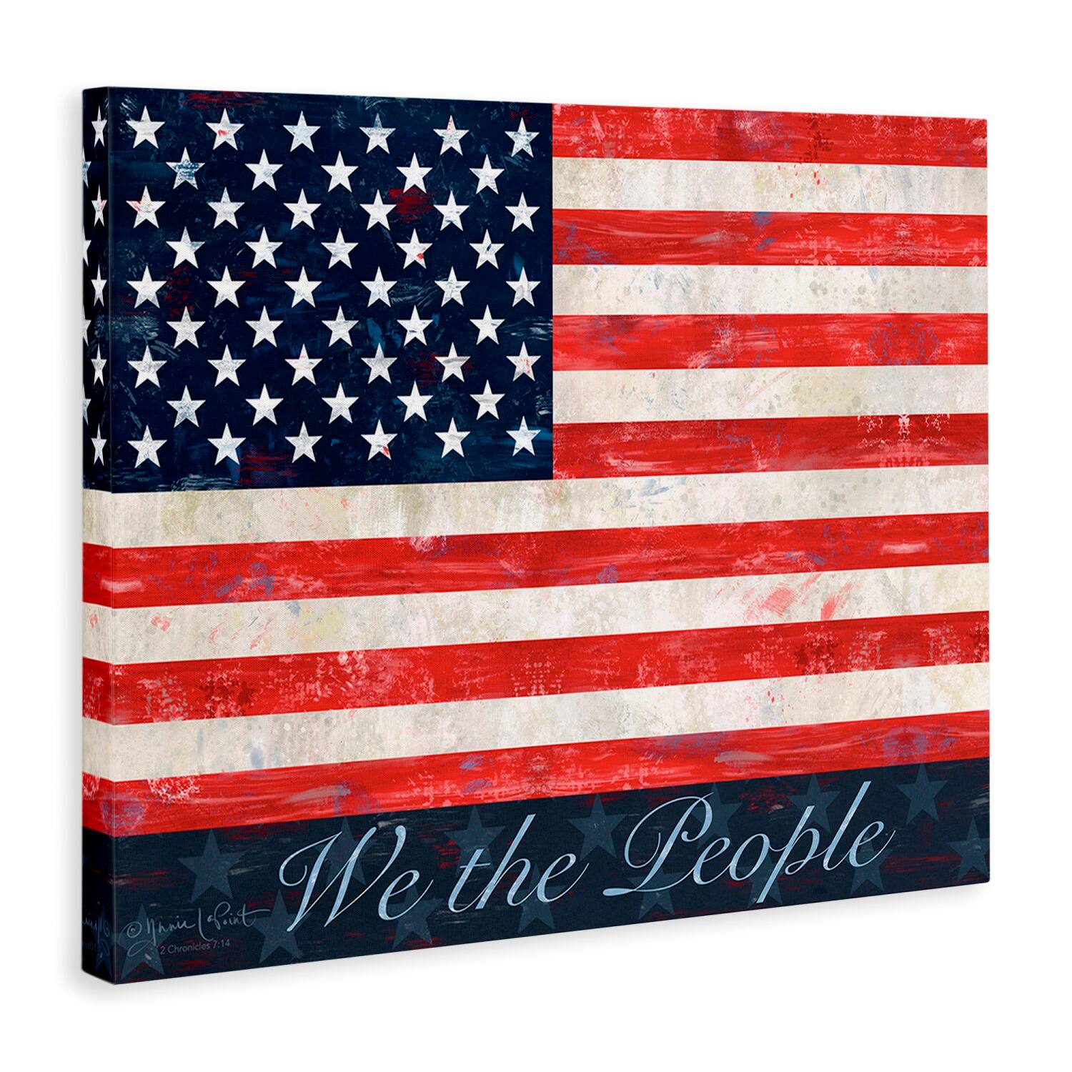 Stupell Industries We The People Flag Canvas Wall Art