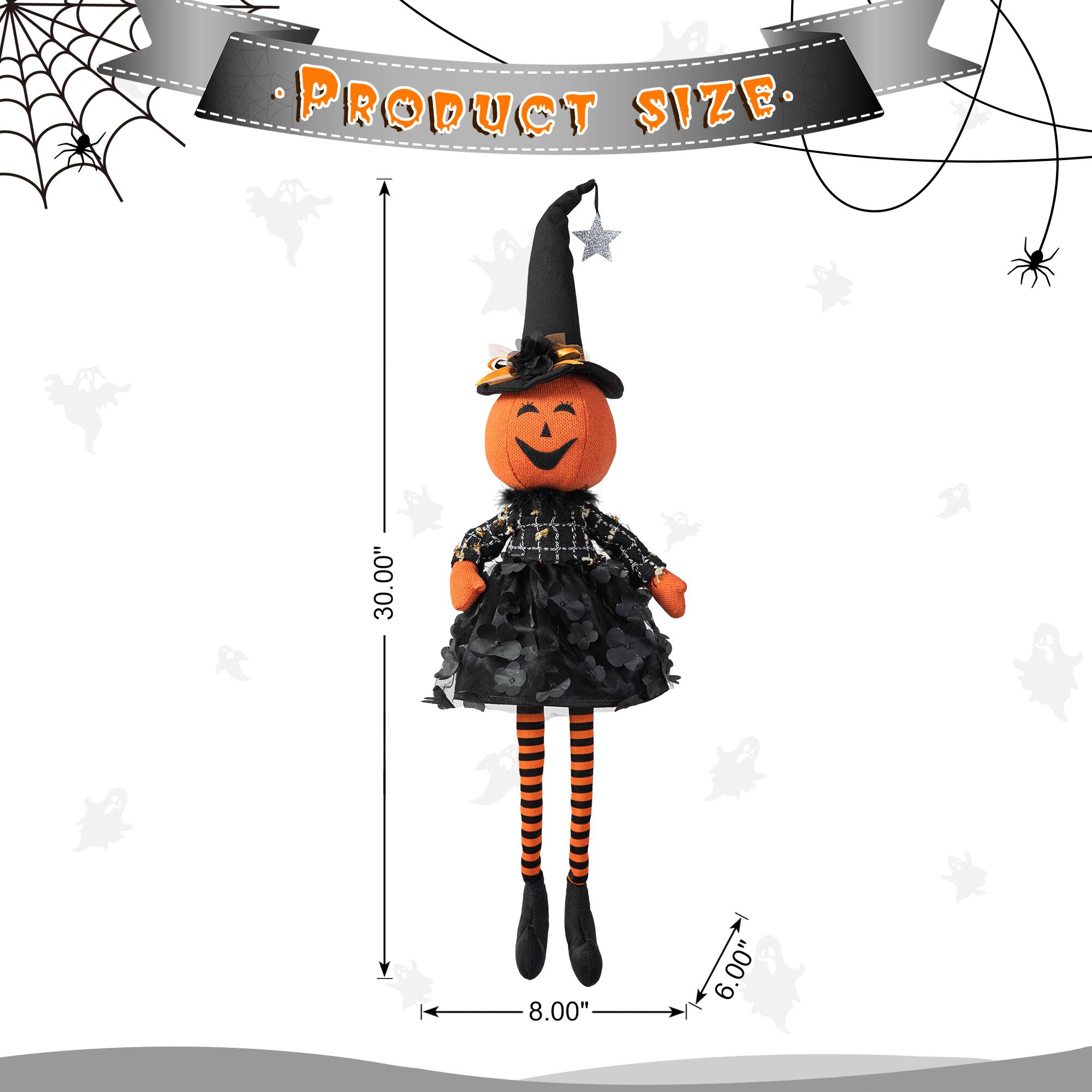 Glitzhome® 30" Halloween Fabric Dressed Pumpkin Sitter