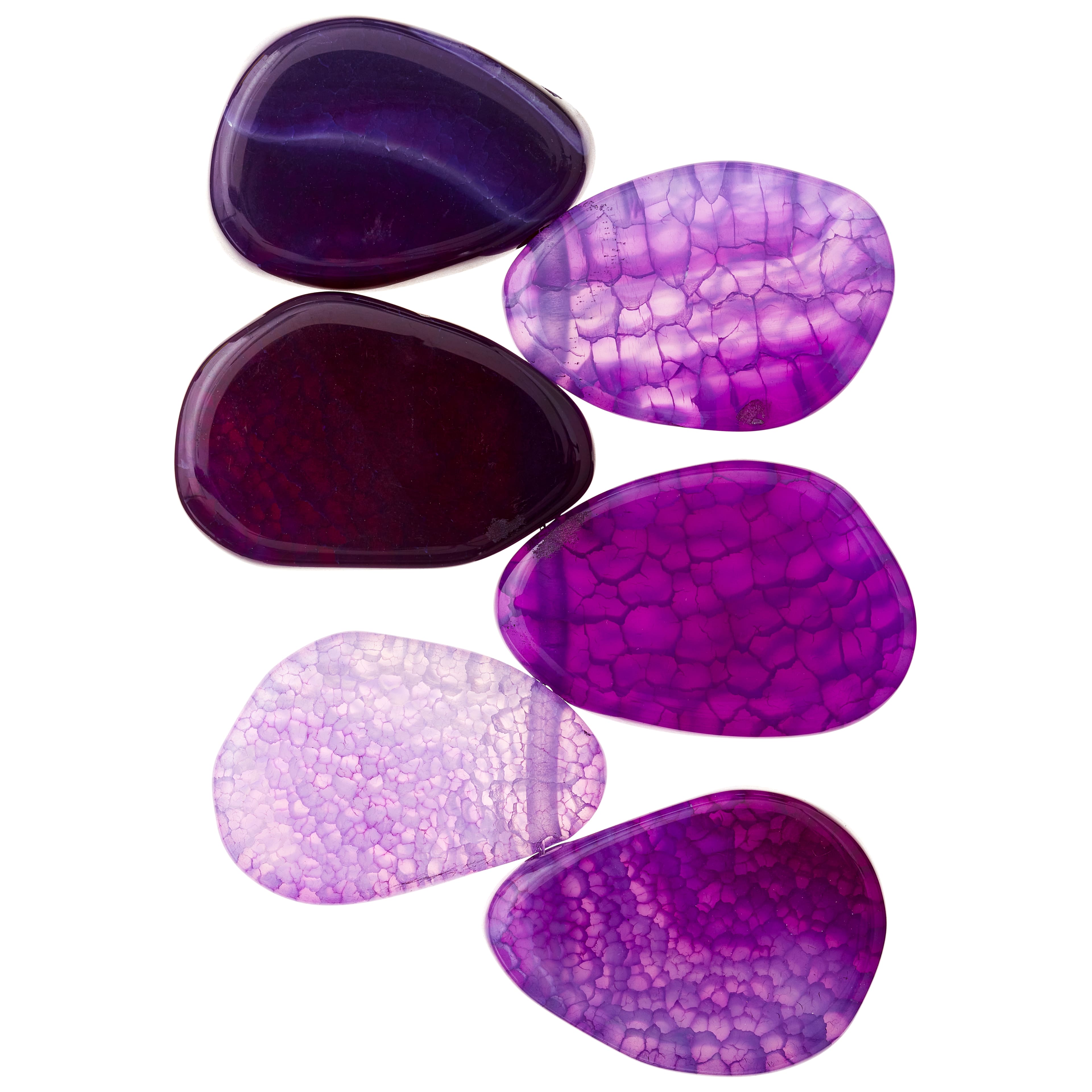 12 Pack: Large Amethyst Agate Lentil Beads, 35mm by Bead Landing™