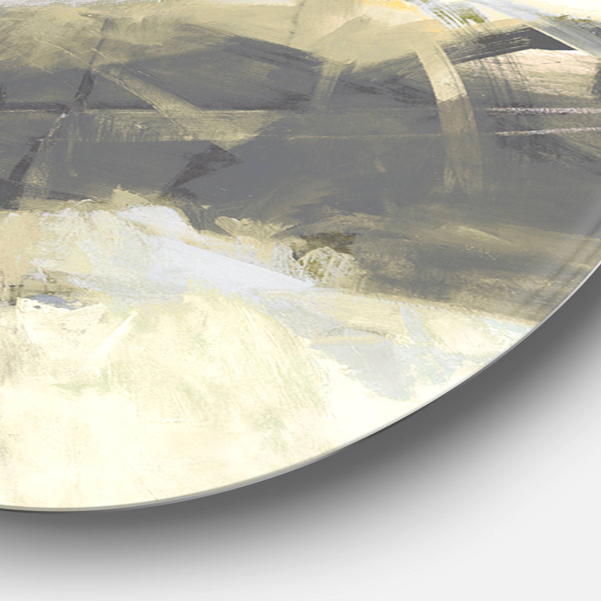 Designart - Glam Cream Dream III - Glam Metal Circle Wall Art