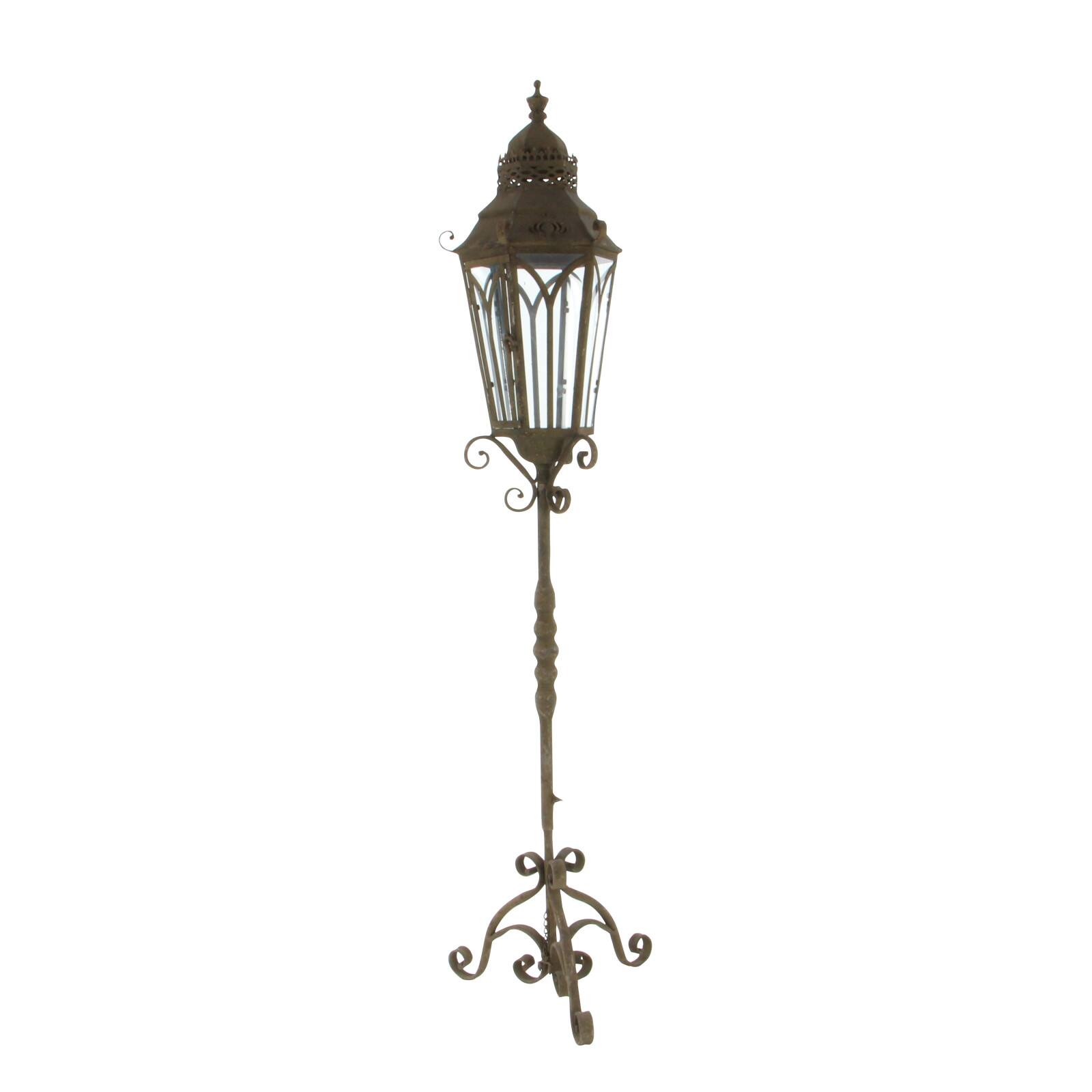 4.5ft. Brown Iron Rustic Candle Holder Lantern
