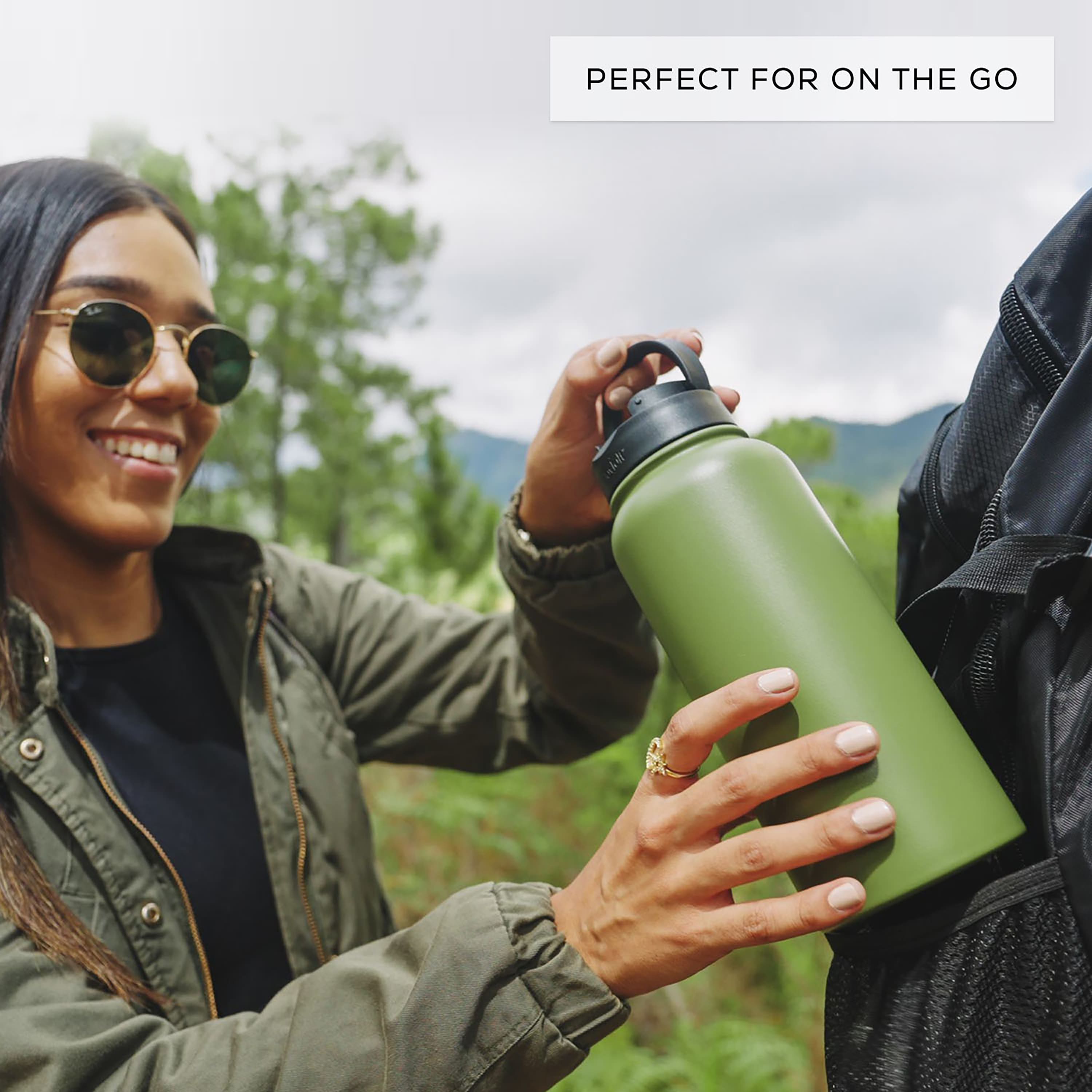 JoyJolt® 32oz. Vacuum Insulated Water Bottle With Flip Lid & Sport Straw Lid