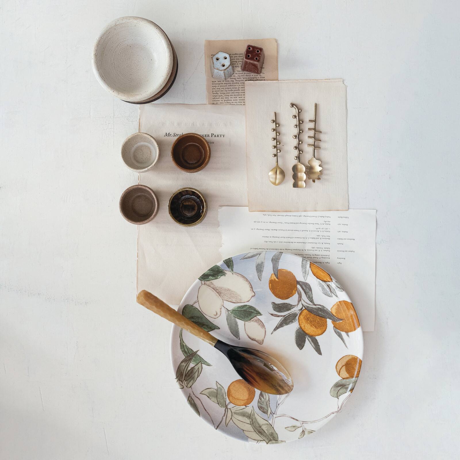 Hello Honey® 13" Multicolor Citrus Orchard Stoneware Plates, 4ct.