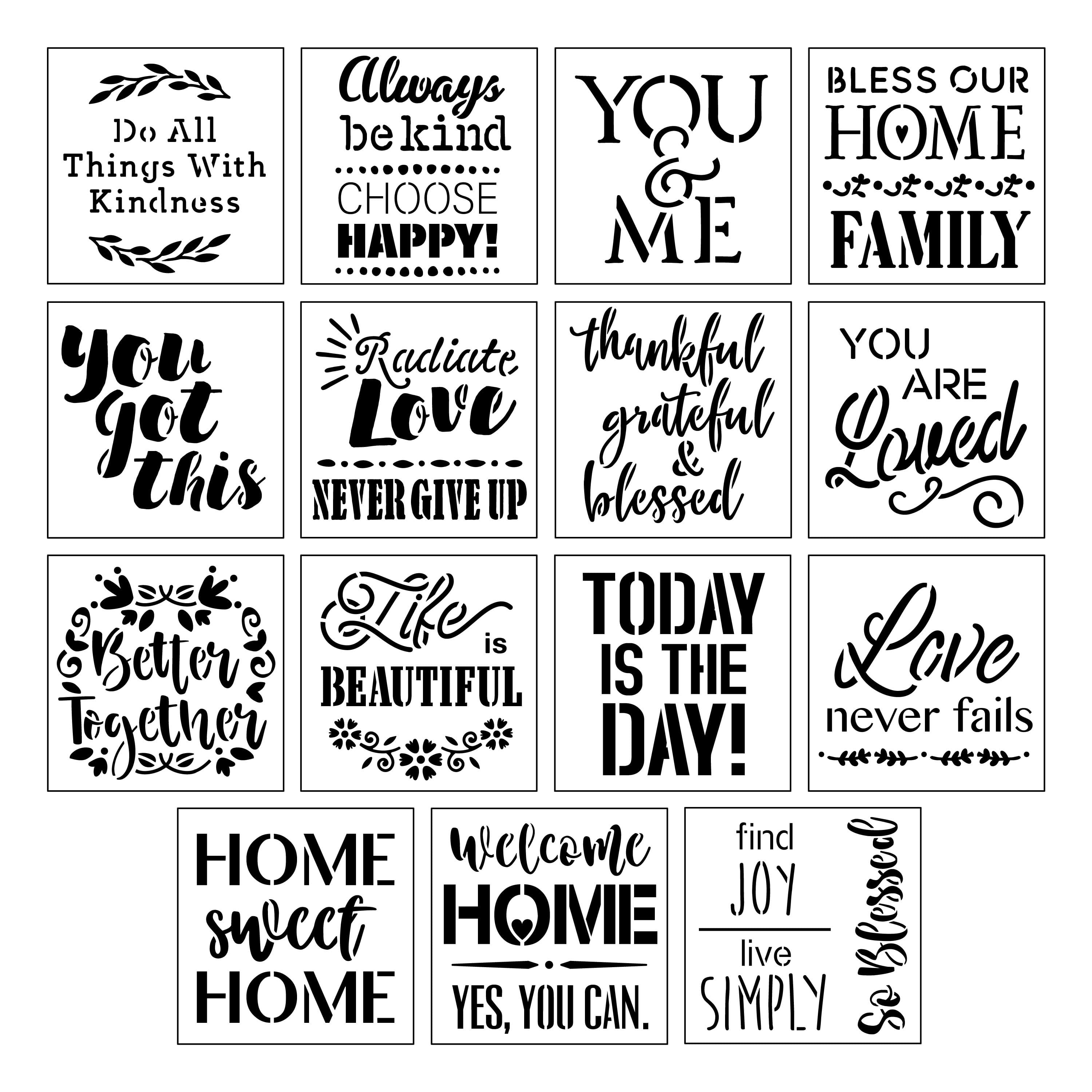 Sentiment Stencils, 12" x 12" by Craft Smart®