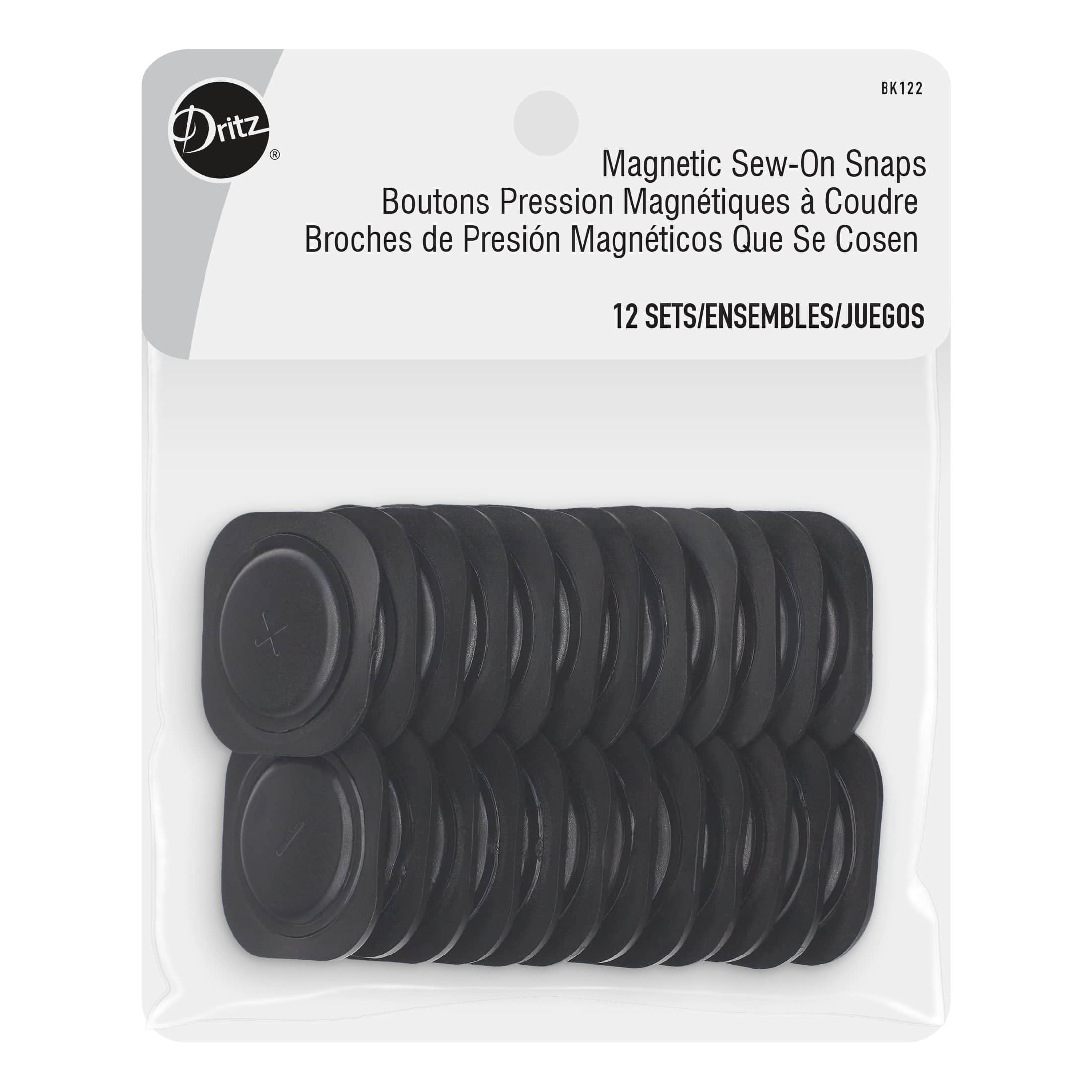 Dritz® Black Square Sew-On Magnetic Snaps, 1.12"