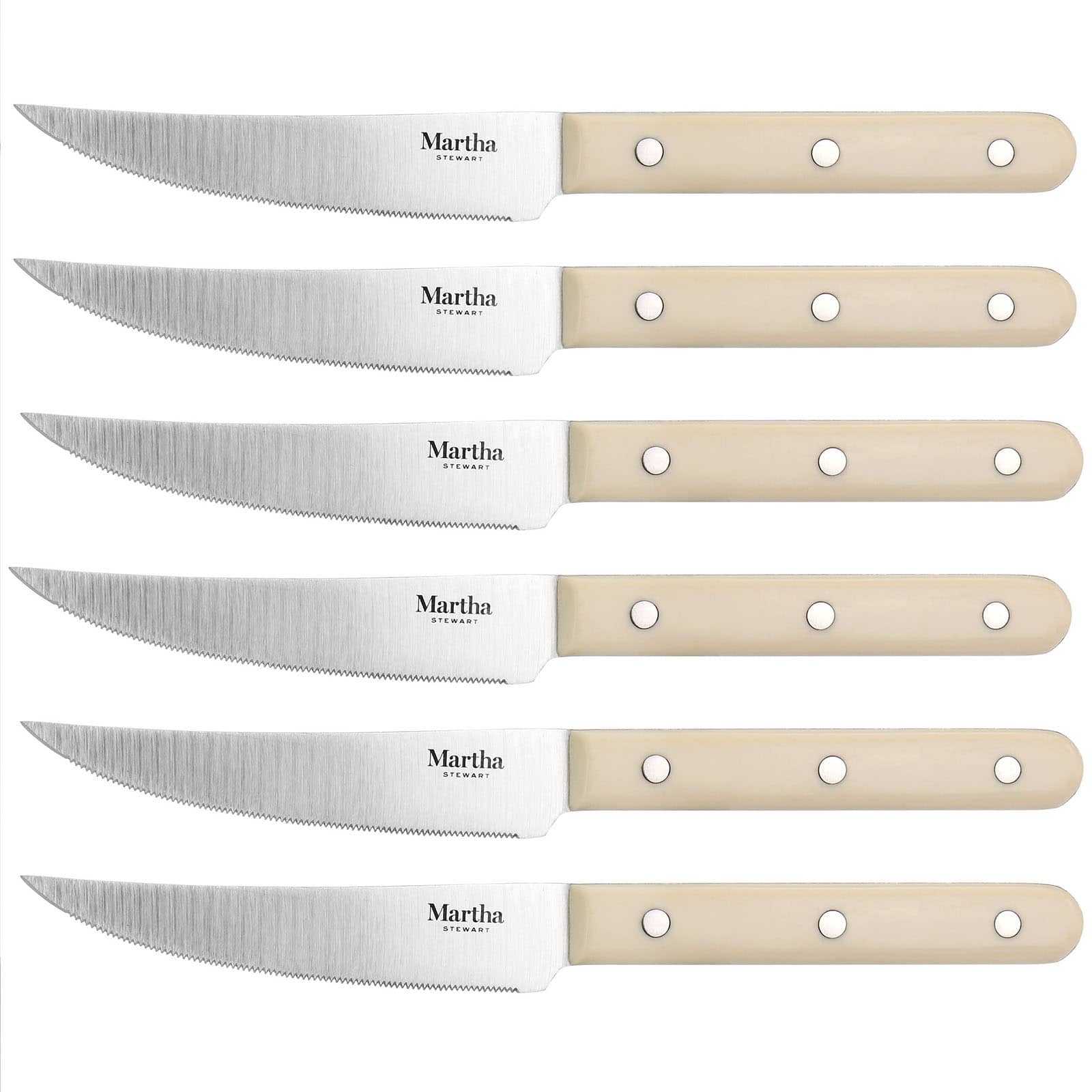 Martha Stewart Cream Stainless Steel 14 Piece Cutlery & Knife Block Set