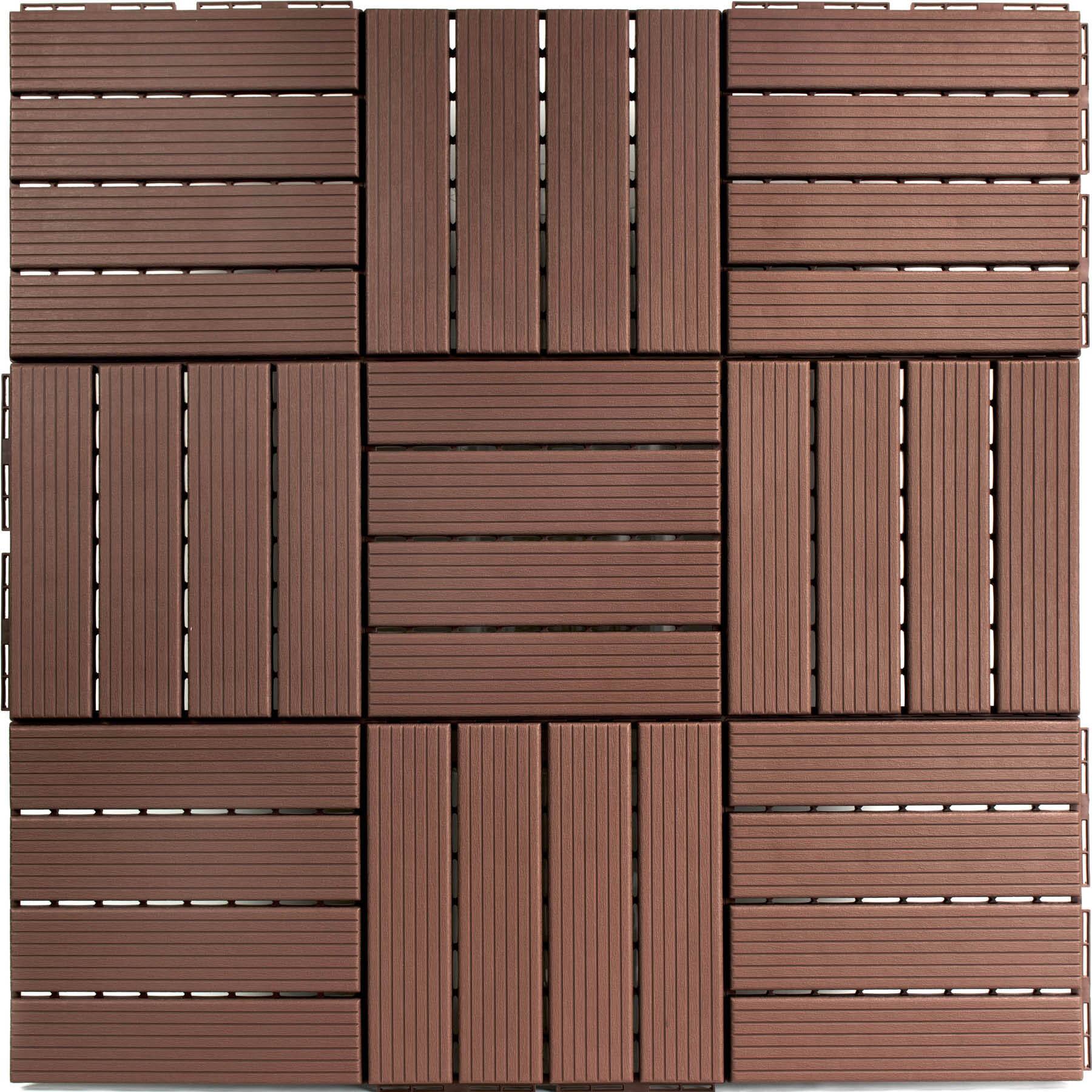 FloorPops Straight Groove Interlocking Deck Tiles, 9ct.