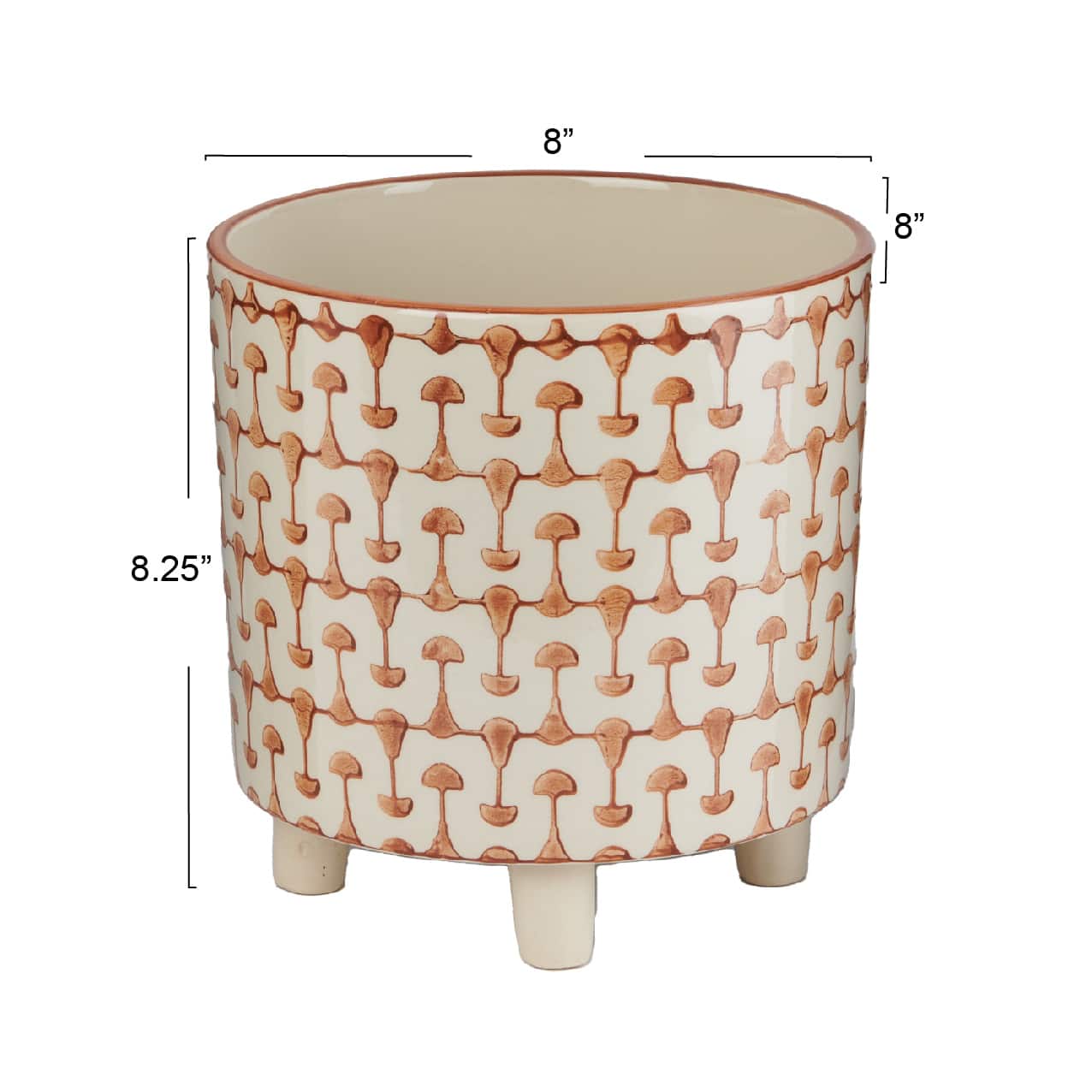 Hello Honey&#xAE; 8&#x22; Footed Stoneware Planter with Abstract Print
