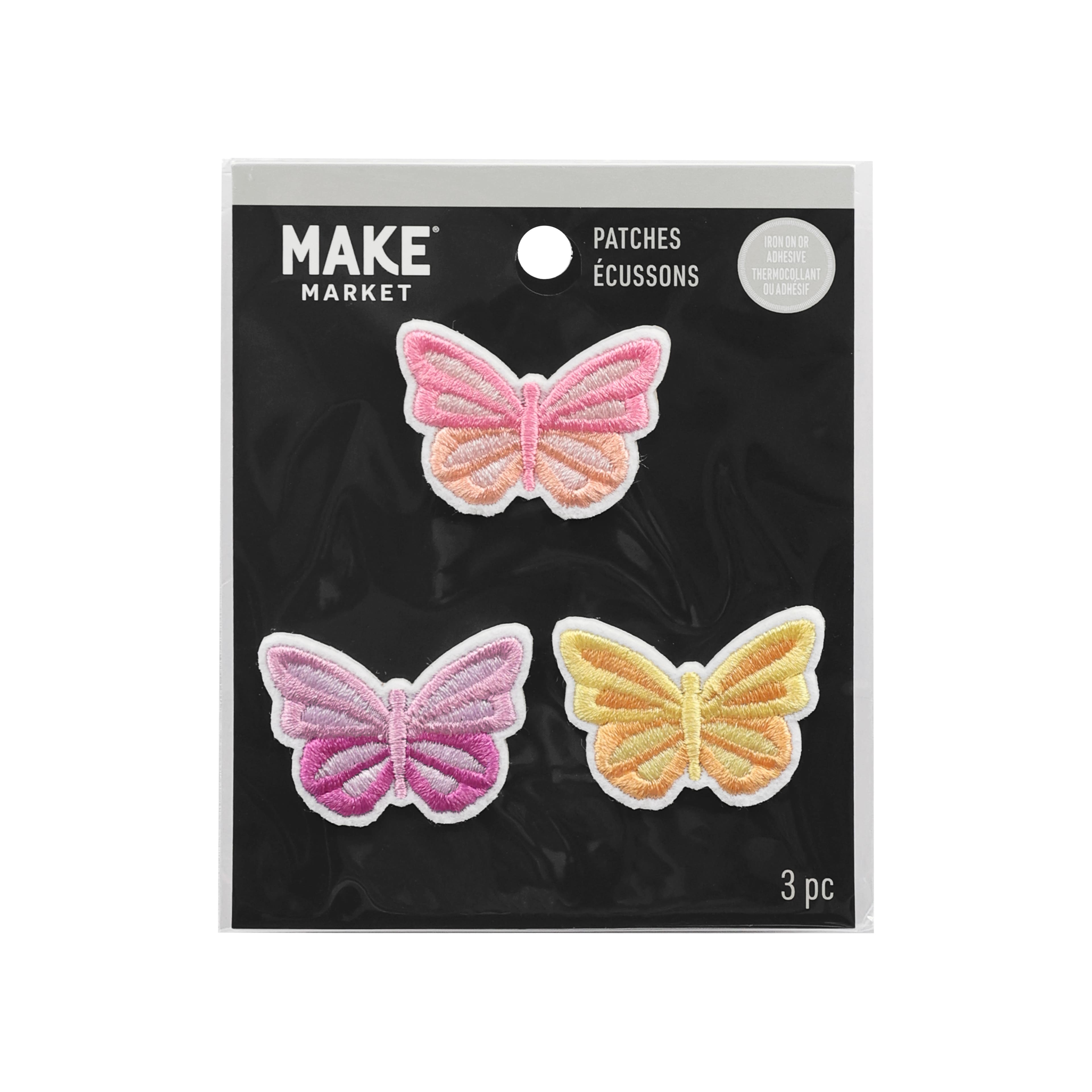 Butterfly Iron On Patches, 3ct. by Make Market&#xAE;