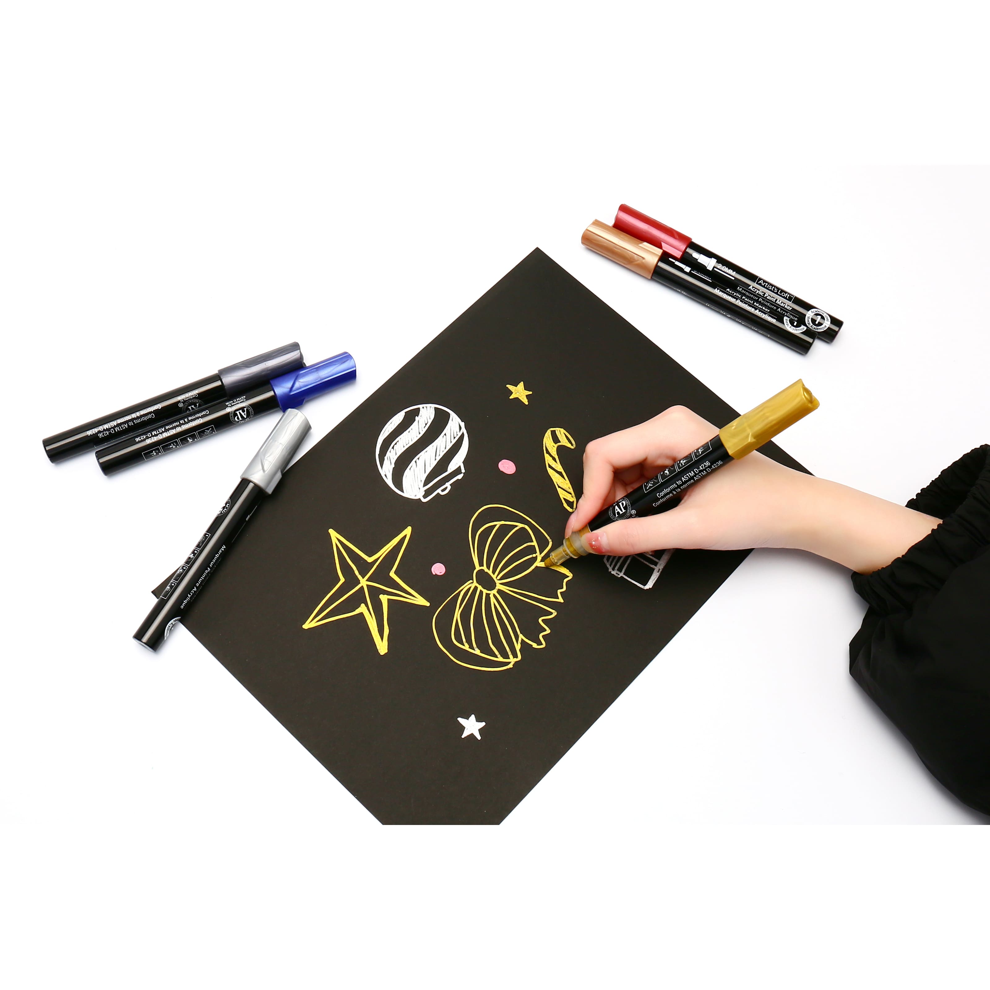 6 Packs: 8 ct. (48 total) Metallic Acrylic Paint Marker Set by Artist's Loft™