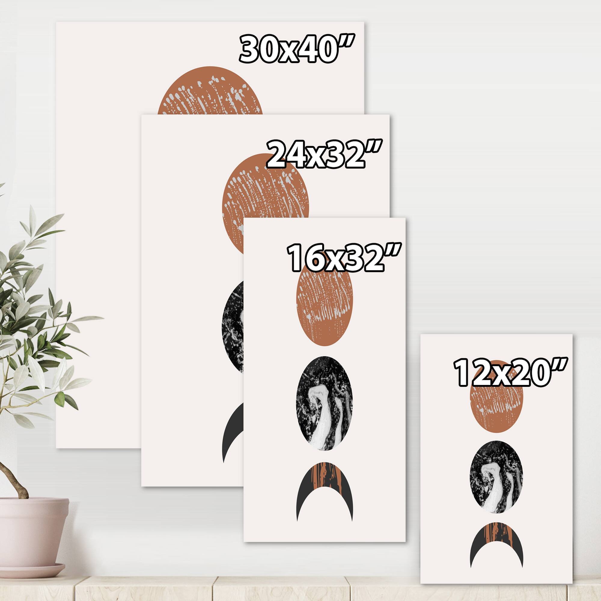 Designart - Retro Shapes Abstract Suns and Moons