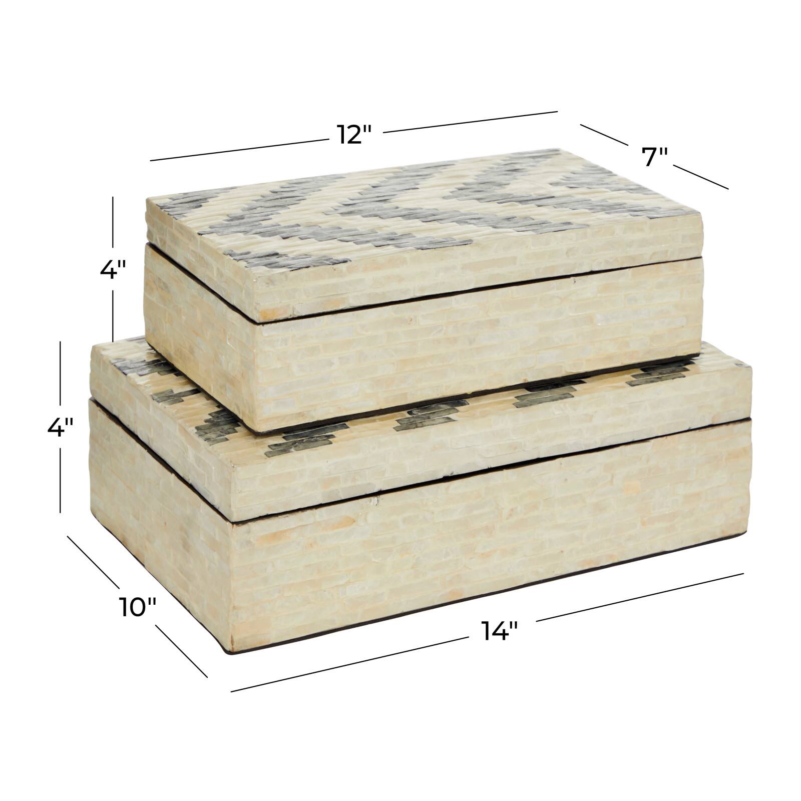 Cream Chevron Wood Modern Box Set
