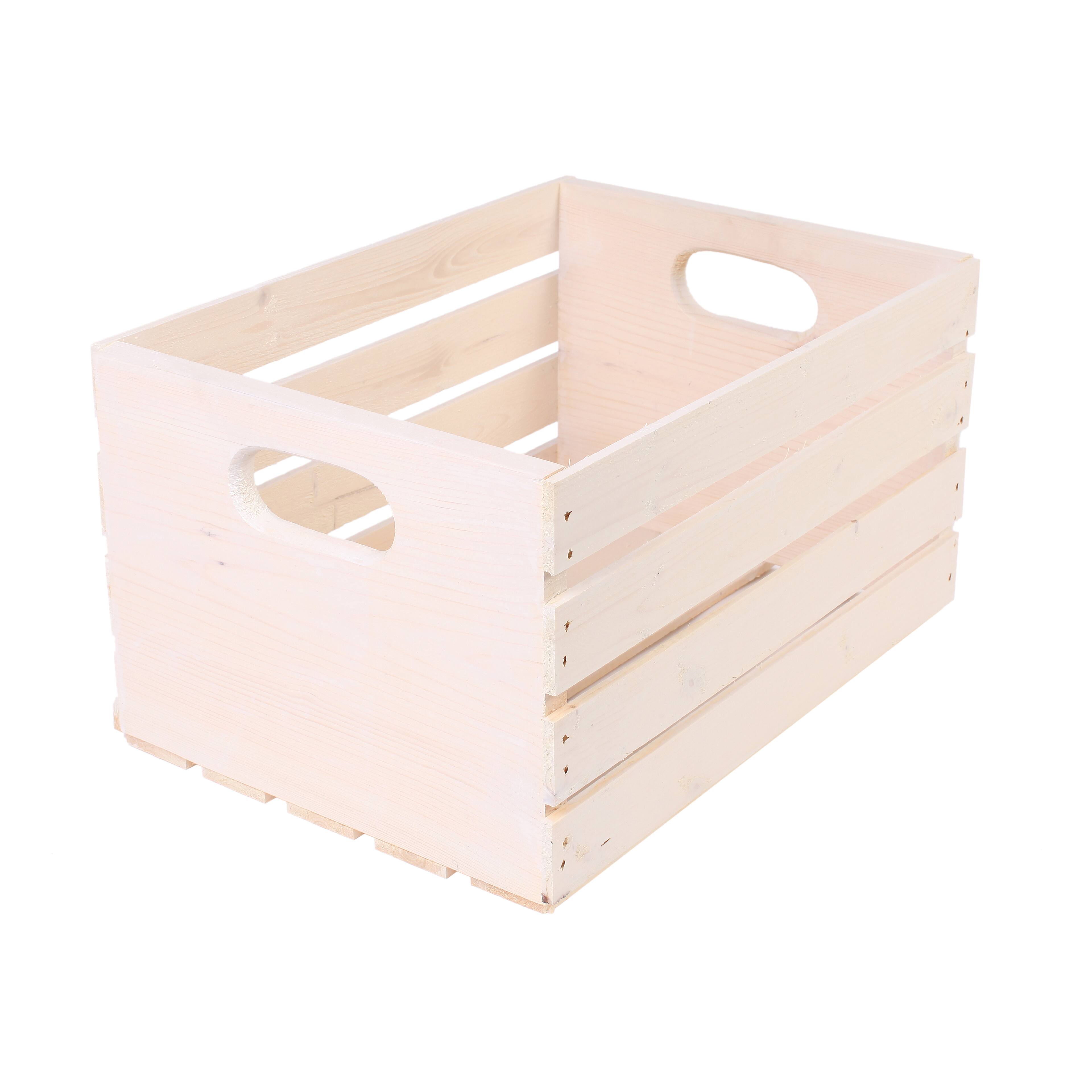 18&#x22; x 12.5&#x22; Whitewashed Pine Wood Crate by Make Market&#xAE;