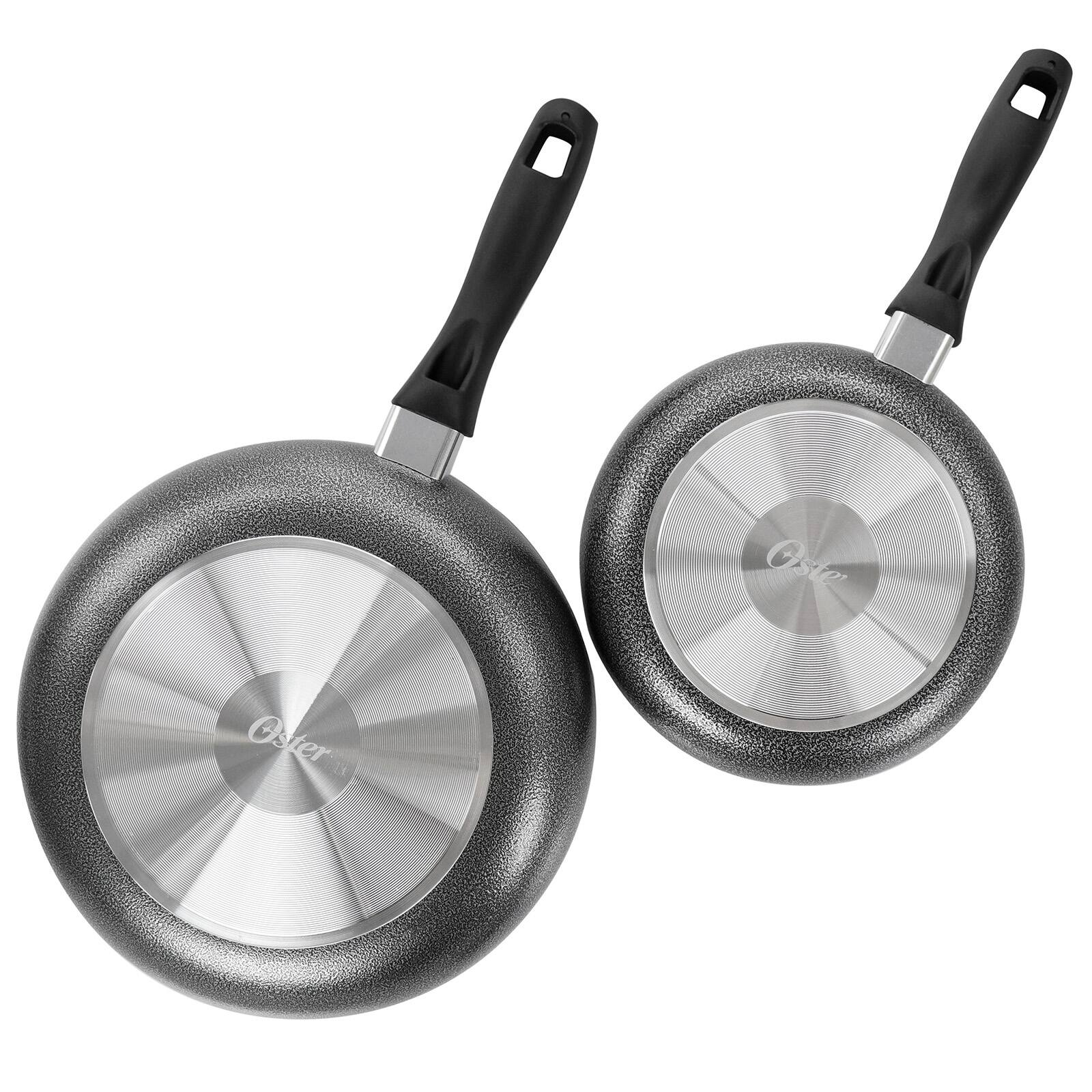 Oster Clairborne 2Piece Charcoal Gray Nonstick Aluminum Frying Pan Set