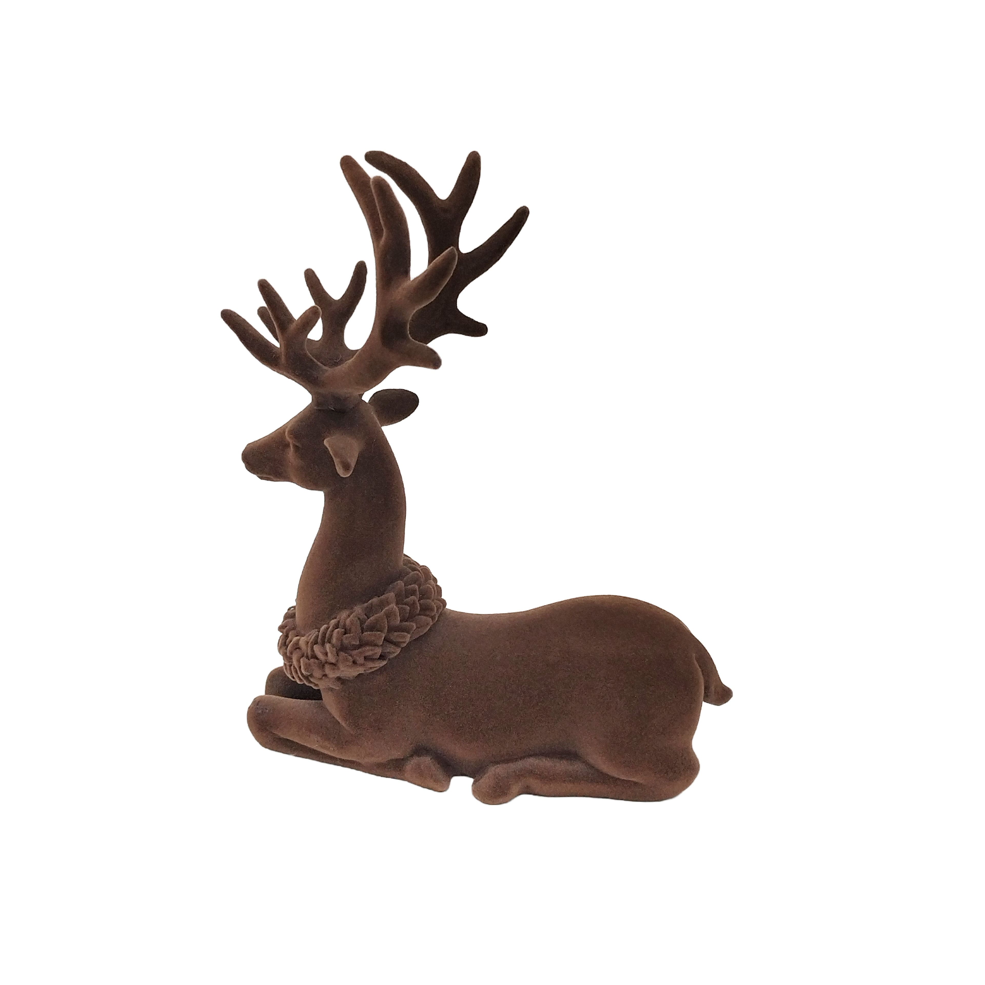 9&#x22; Flocked Deer D&#xE9;cor by Ashland&#xAE;