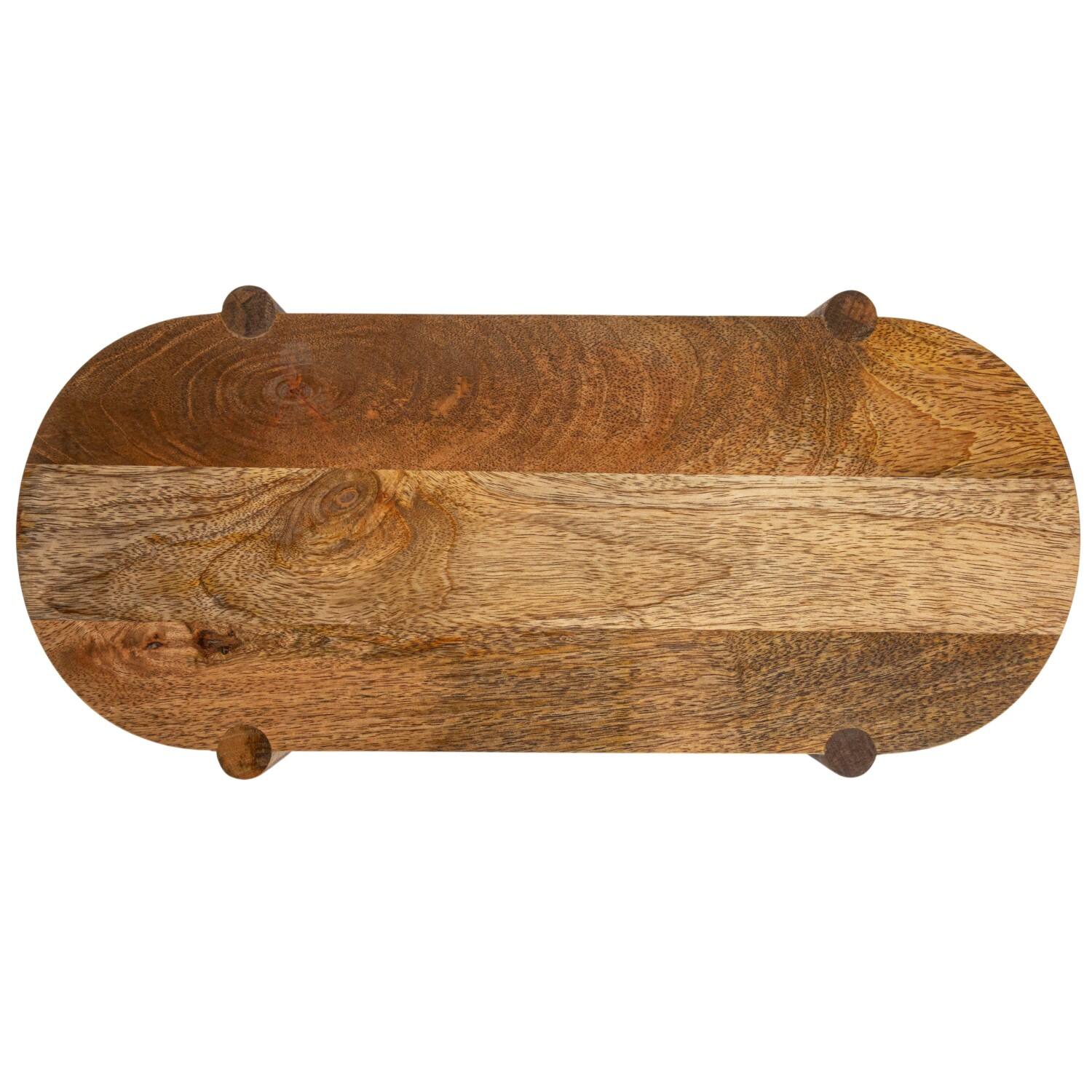Hello Honey&#xAE; 19.5&#x22; Long Natural Mango Wood Footed Pedestal