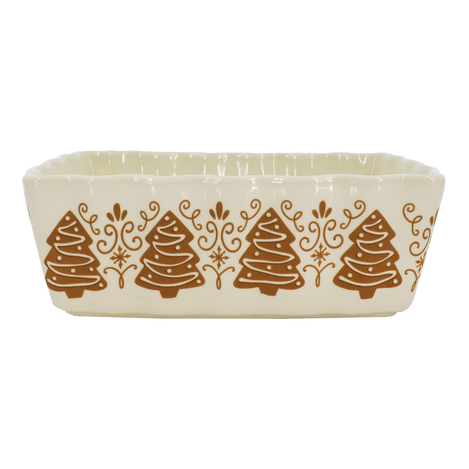 8&#x22; x 4.5&#x22; Gingerbread Tree Ceramic Baking Dish by Ashland&#xAE;
