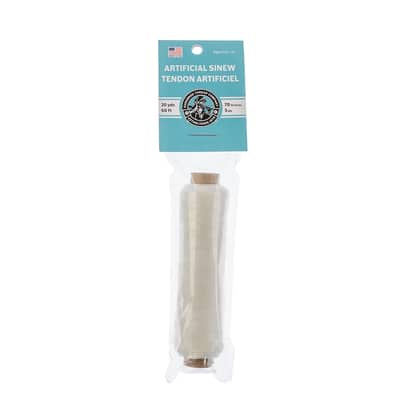 Gudebrod Sinew Bobbin 60ft (20yd) White 5ply 70lb Test Made in USA