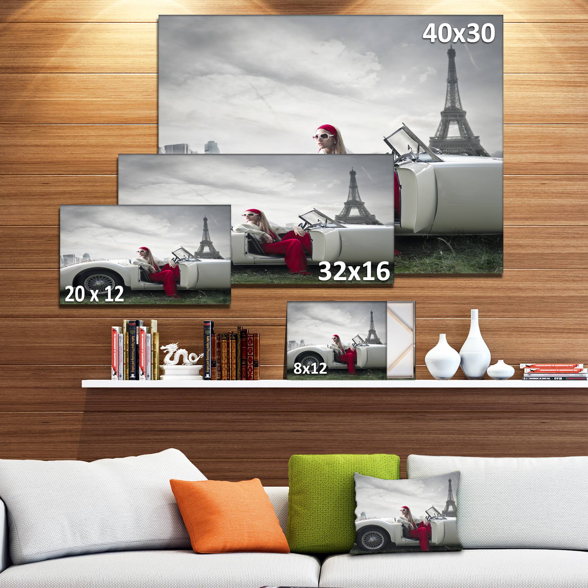 Designart - Fashion Woman in Car - Cars Canvas Art Print