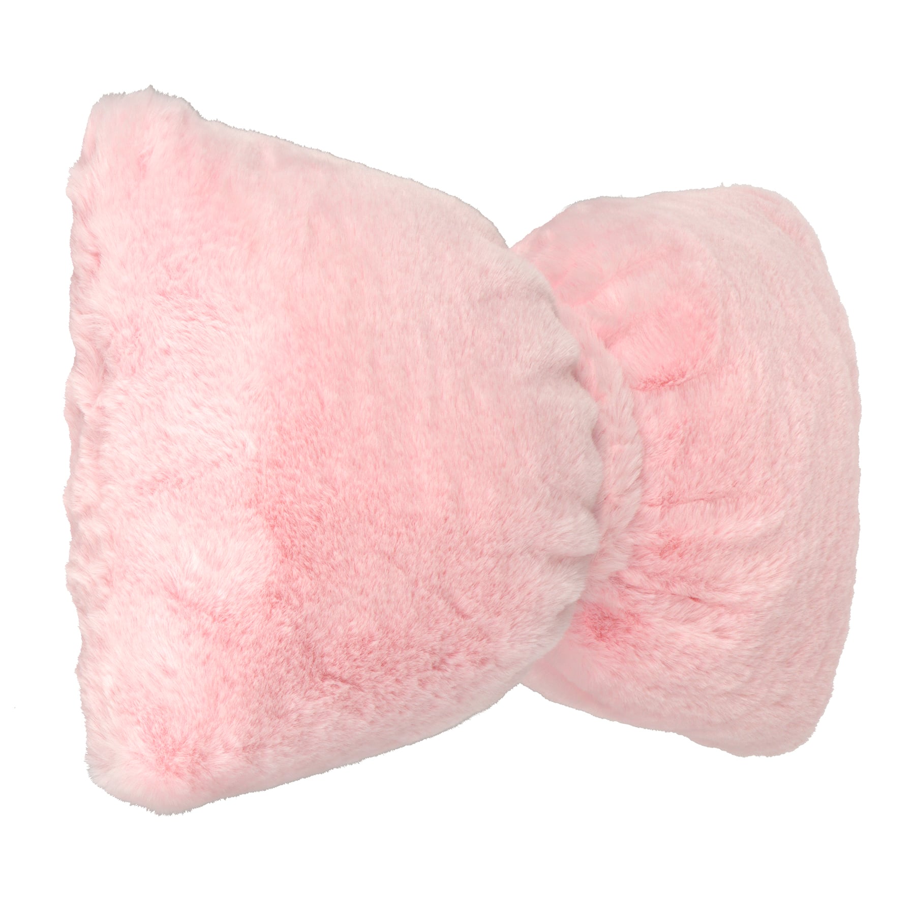 12&#x22; x 21&#x22; Light Pink Bow Faux Fur Pillow by Ashland&#xAE;