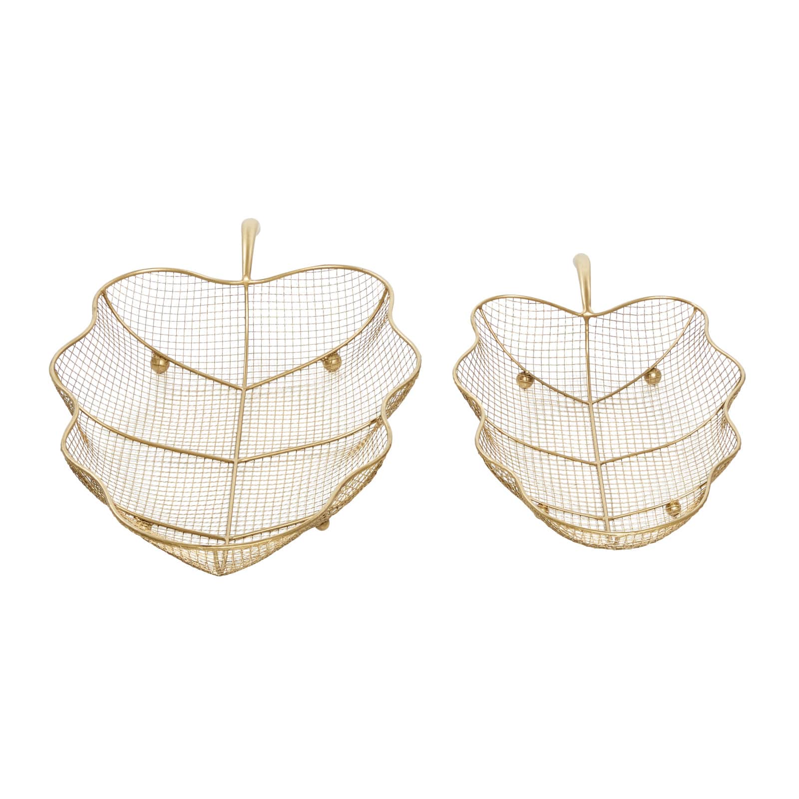 Set of 2" Gold Metal Traditional Tray 23", 19"