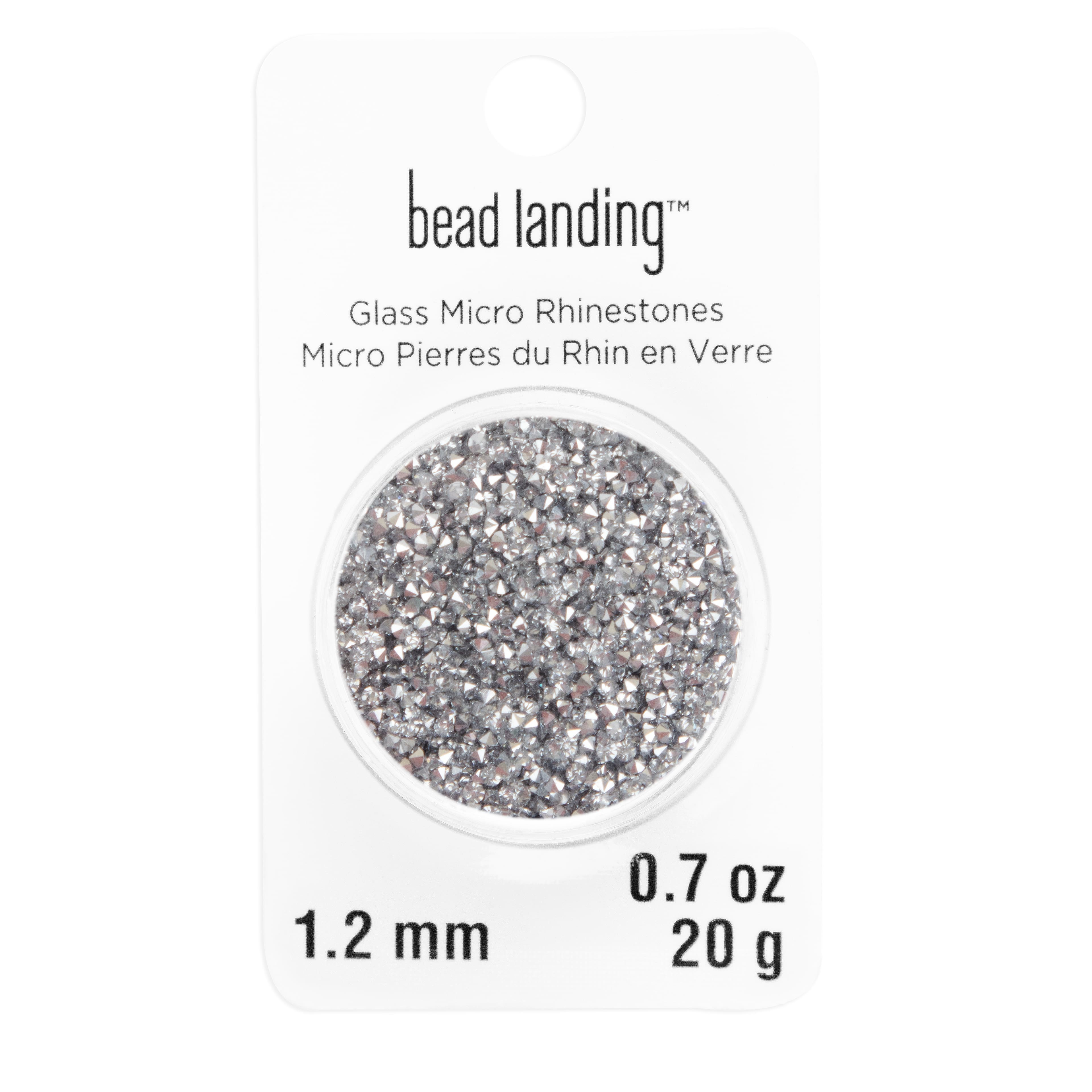 12 Pack: 1.2mm Glass Micro Rhinestones by Bead Landing™, 0.7oz.