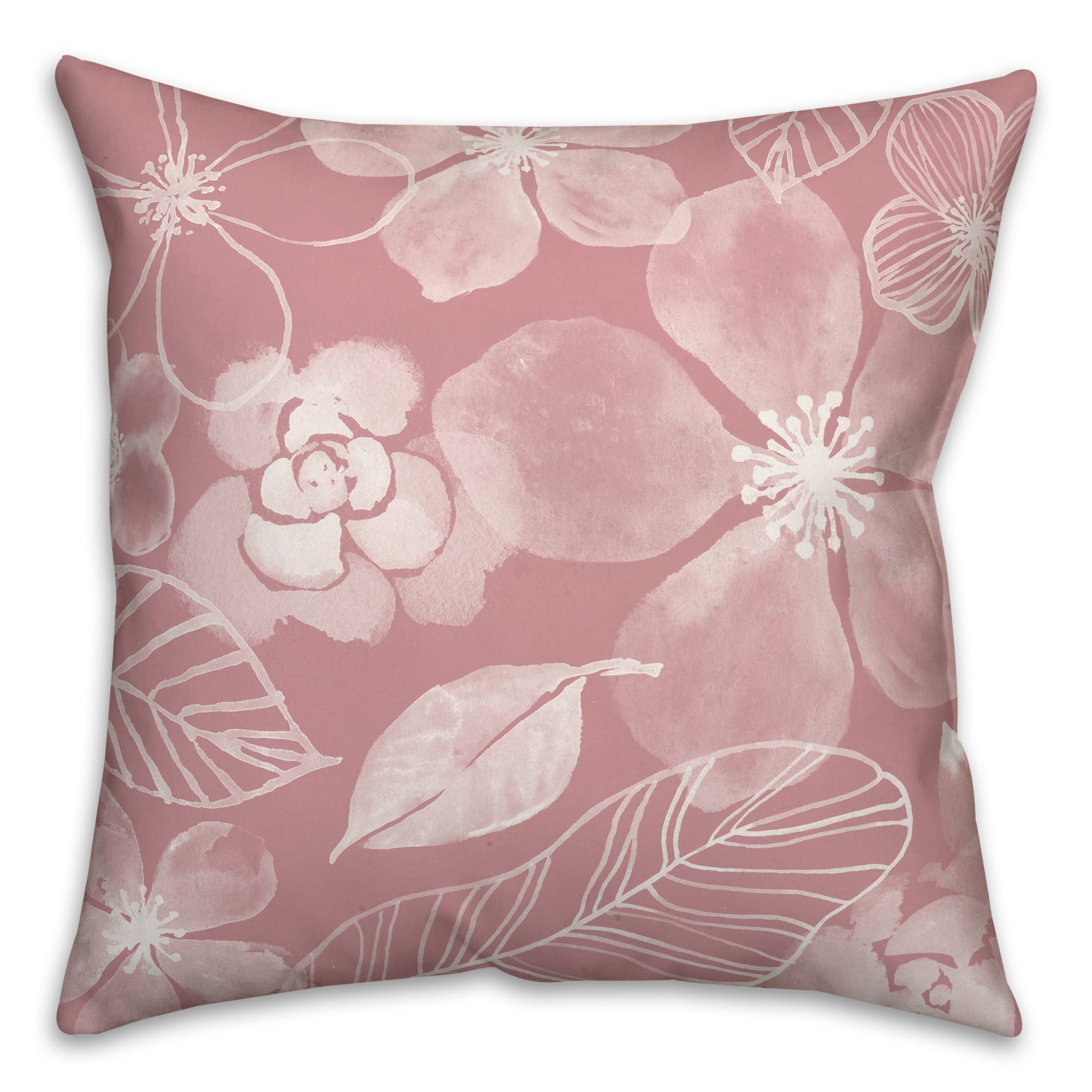 18" x 18" Watercolor Flowers Versatile Throw Pillow