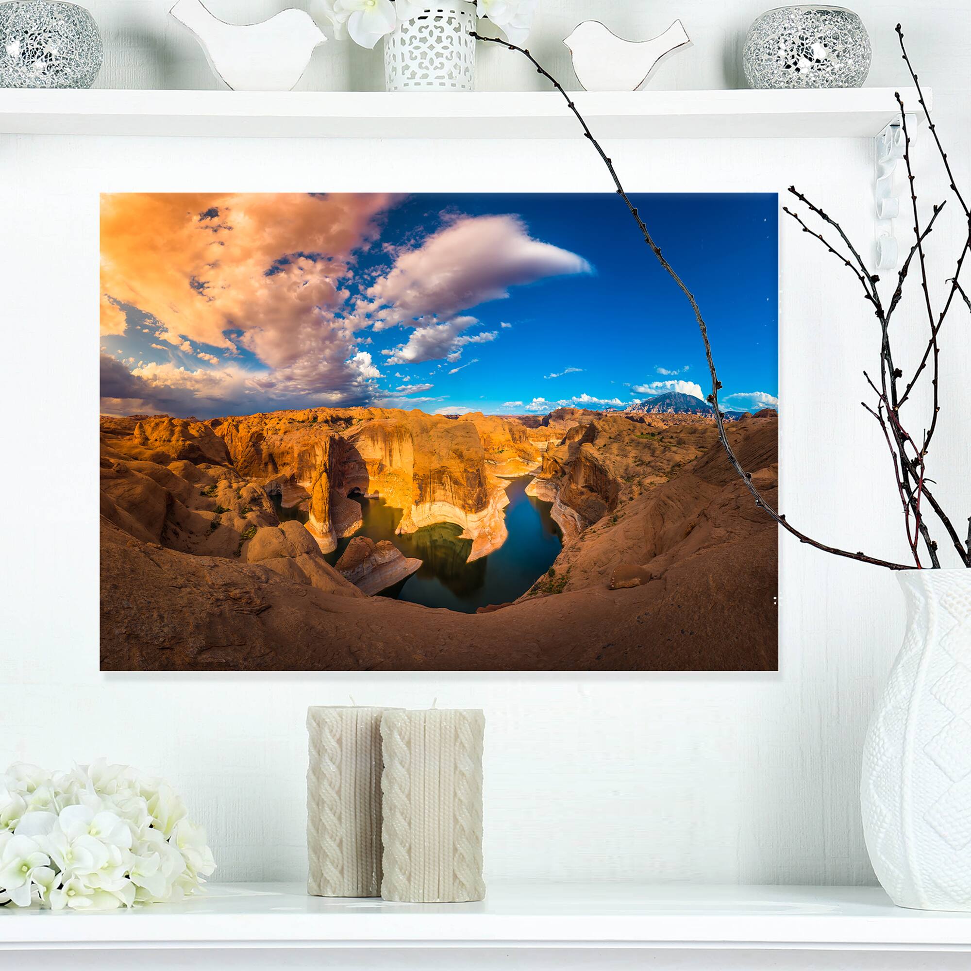 Designart - Reflection Canyon Lake Powell - Landscape Canvas Art Print
