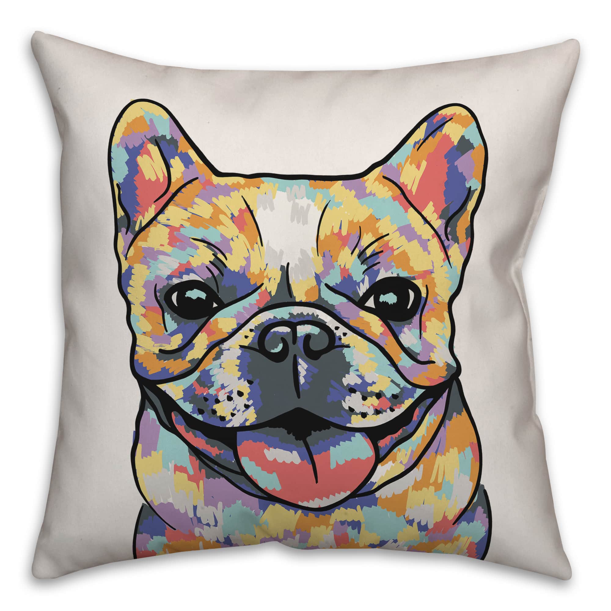 Watercolor French Bulldog Throw Pillow