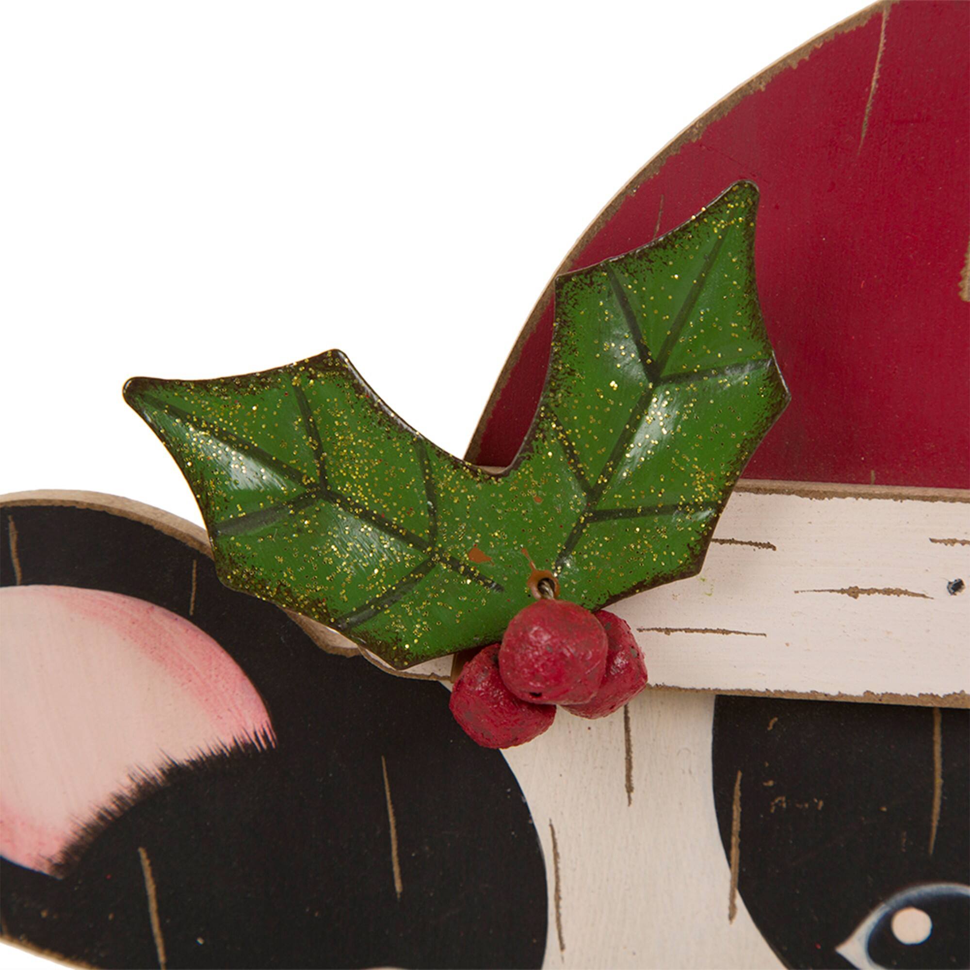 Glitzhome&#xAE; 16&#x22; Wooden Dog Christmas D&#xE9;cor Accent